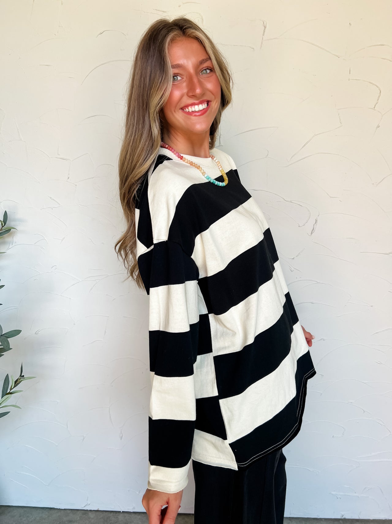 You Get Me Striped Knit Crewneck Sweatshirt