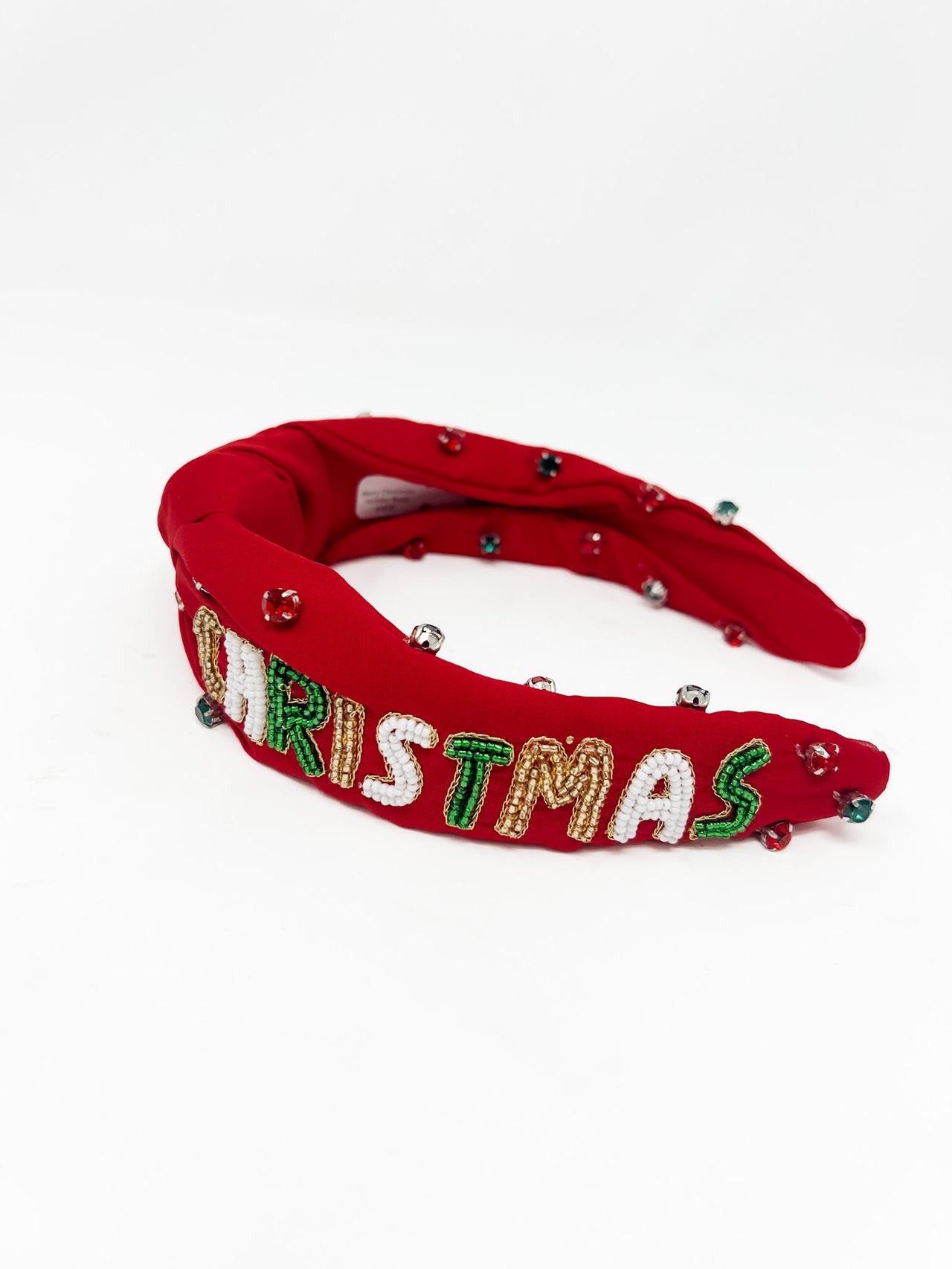 Merry Christmas Holiday Bead Headband