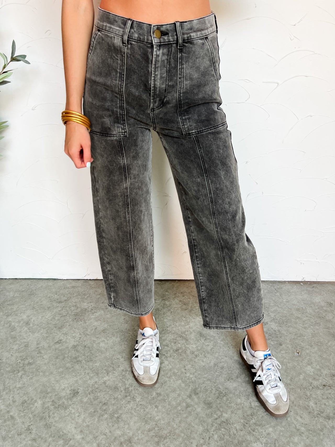 Look Impressed Paneled Black Pants