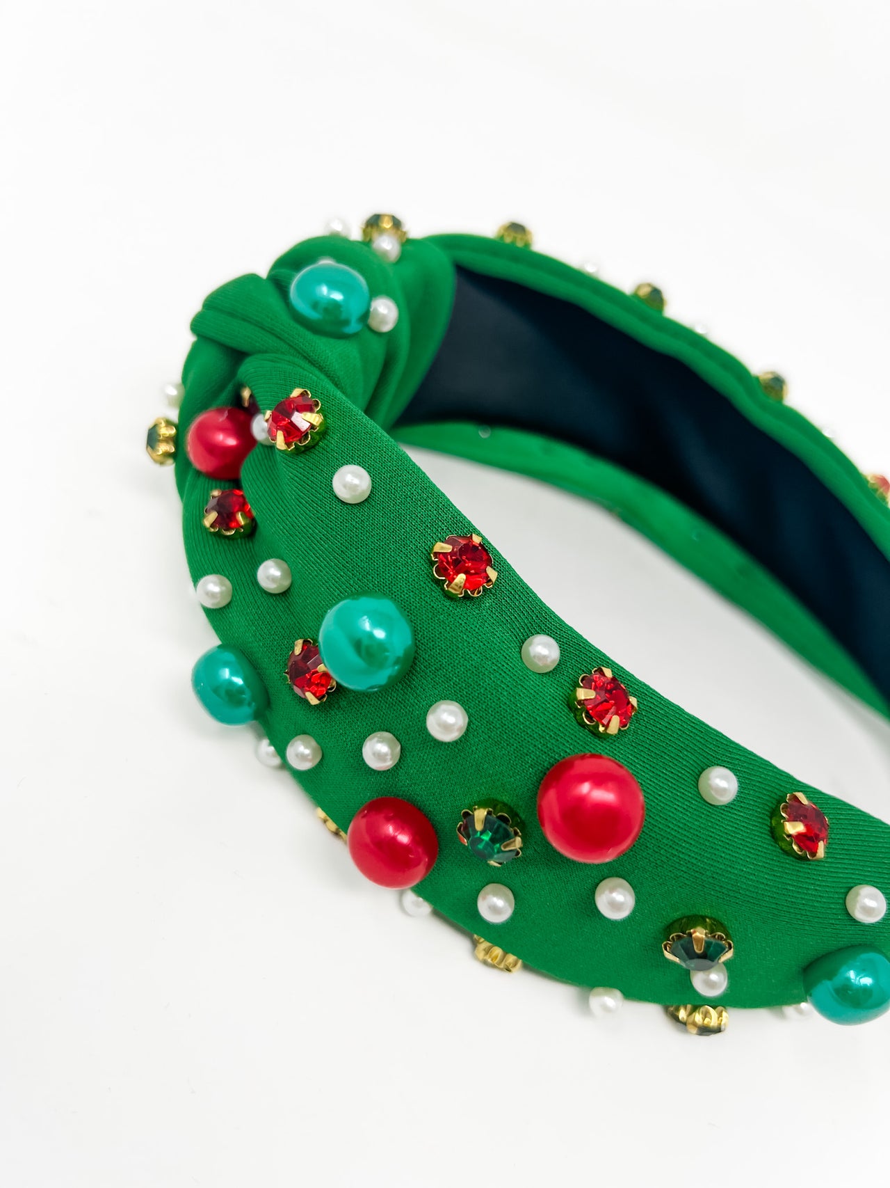 Christmas Jingle Bell Bead Headband- Green