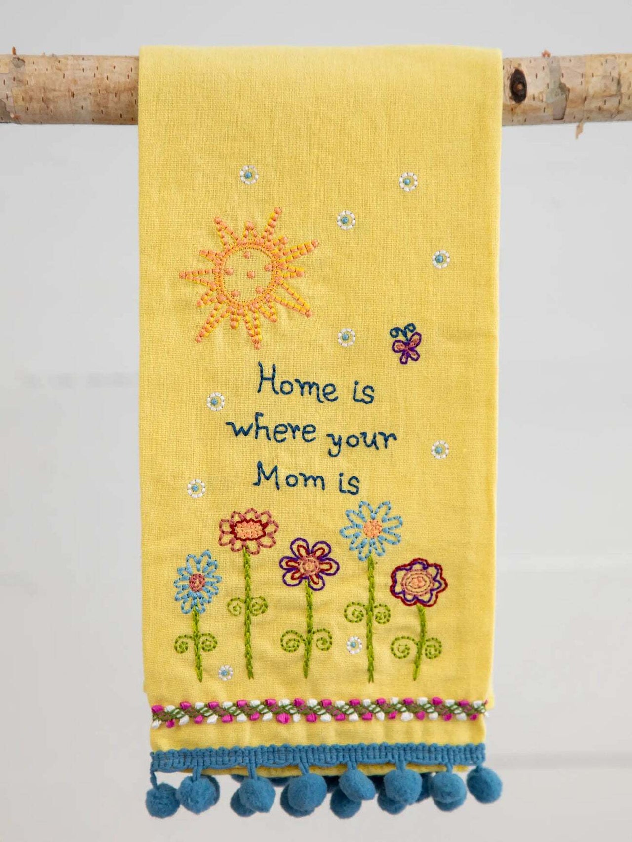 Linen Embroidered Hand Towel - Mom