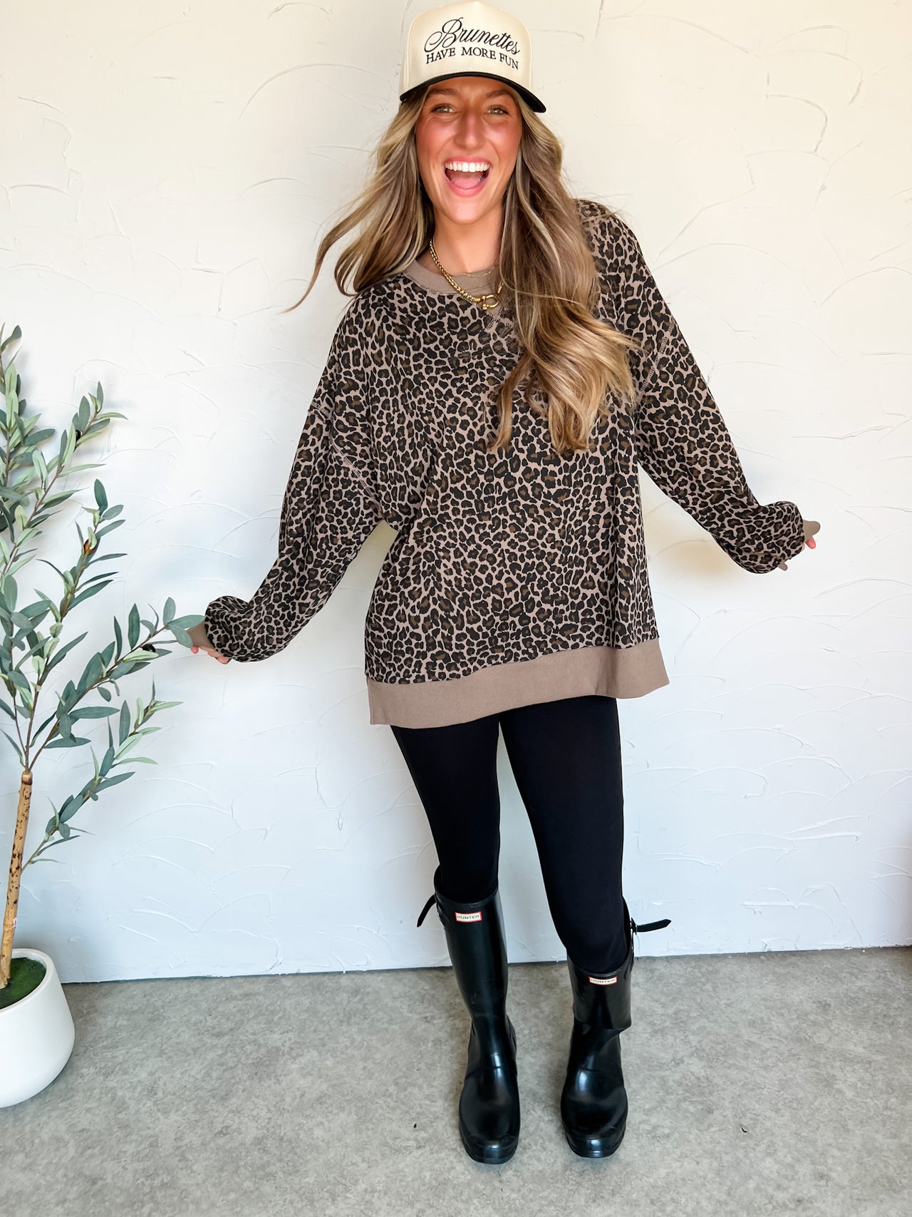 My Kind Of Vibe Knit Casual Top- Cocoa Leopard