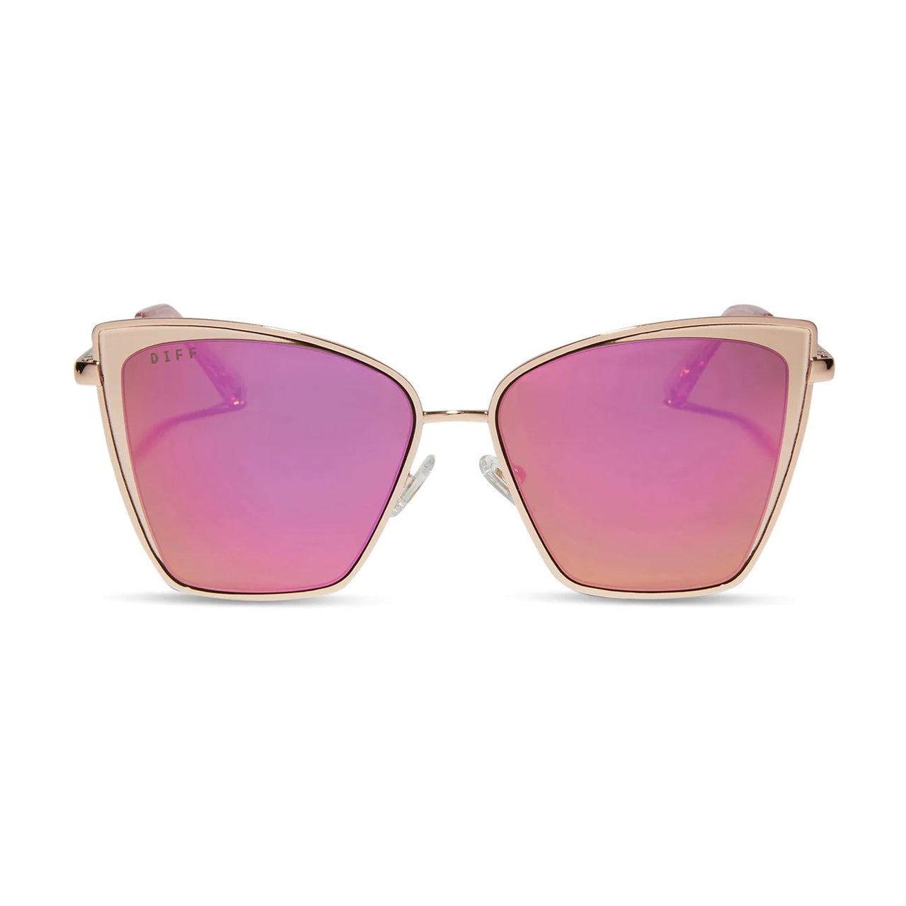 {DIFF} Becky- rose gold + pink mirror sunglasses