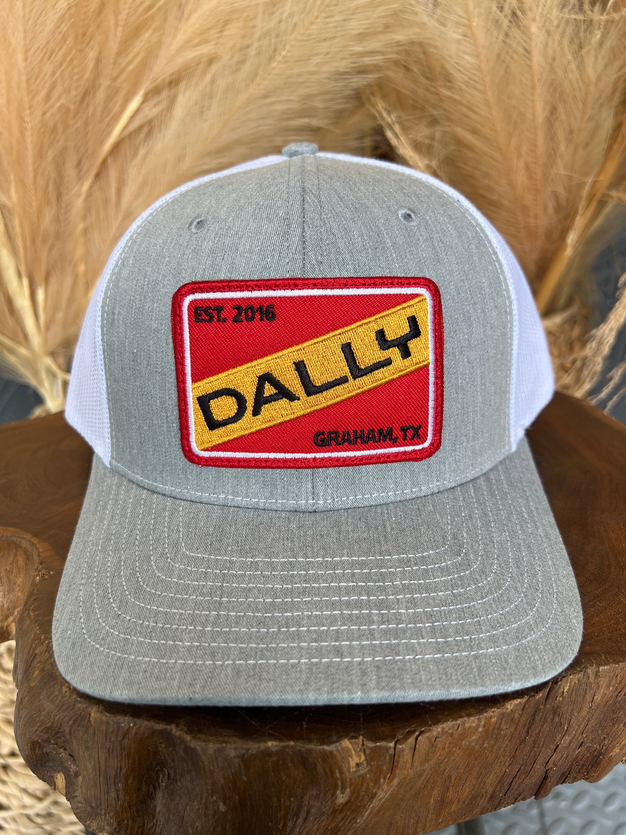 TX Dally Red Patch Hat- Grey/White
