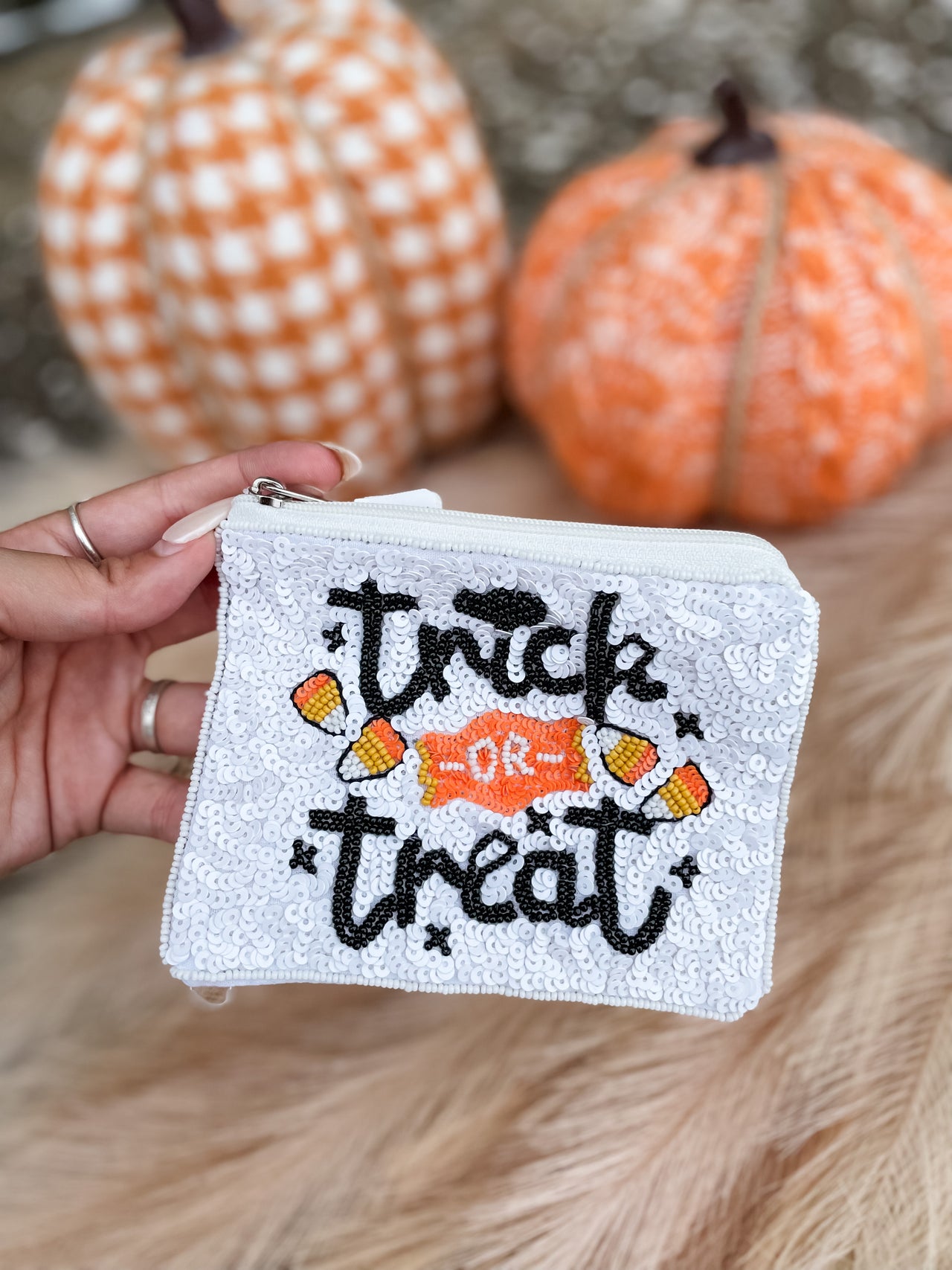Sequin "Trick or Treat" Pouch