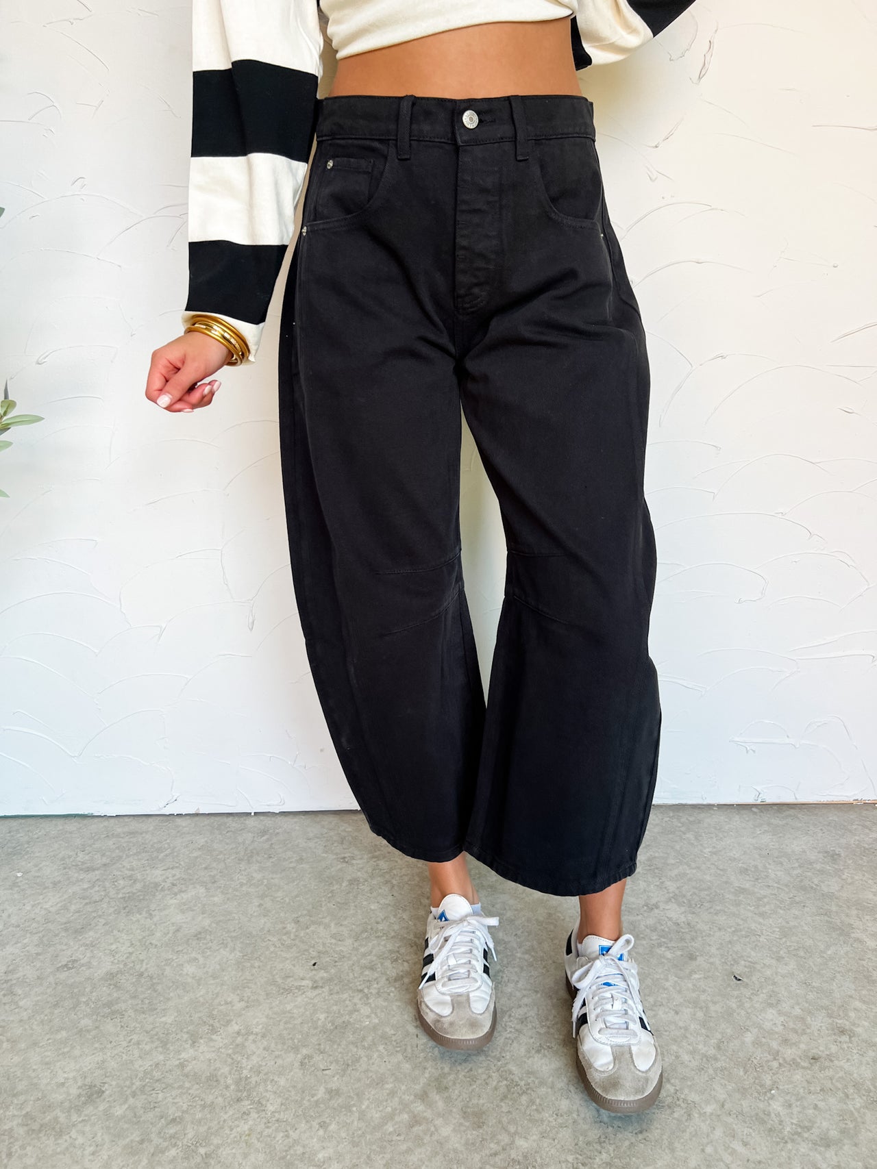 The One And Only Black Barrel Pants