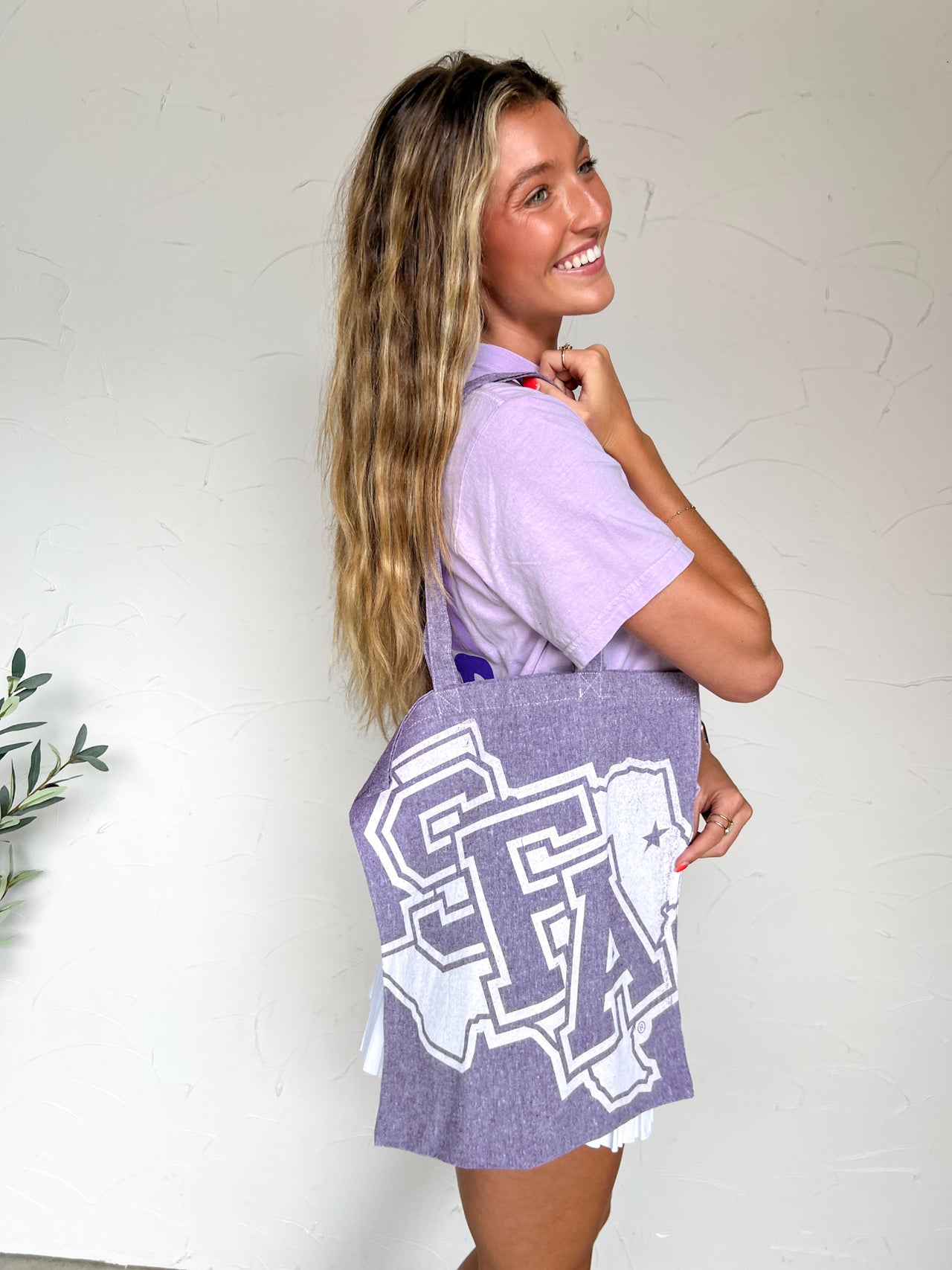 SFA Logo Purple Canvas Tote Bag