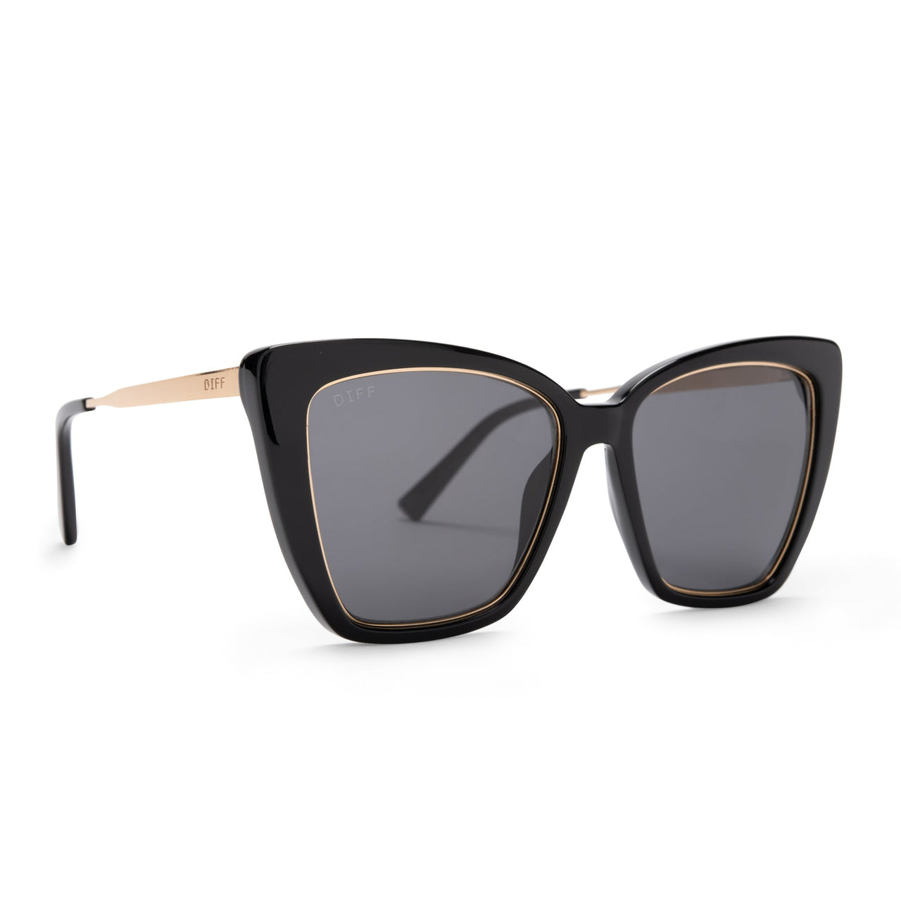 {DIFF} Becky iv - black + grey polarized sunglasses