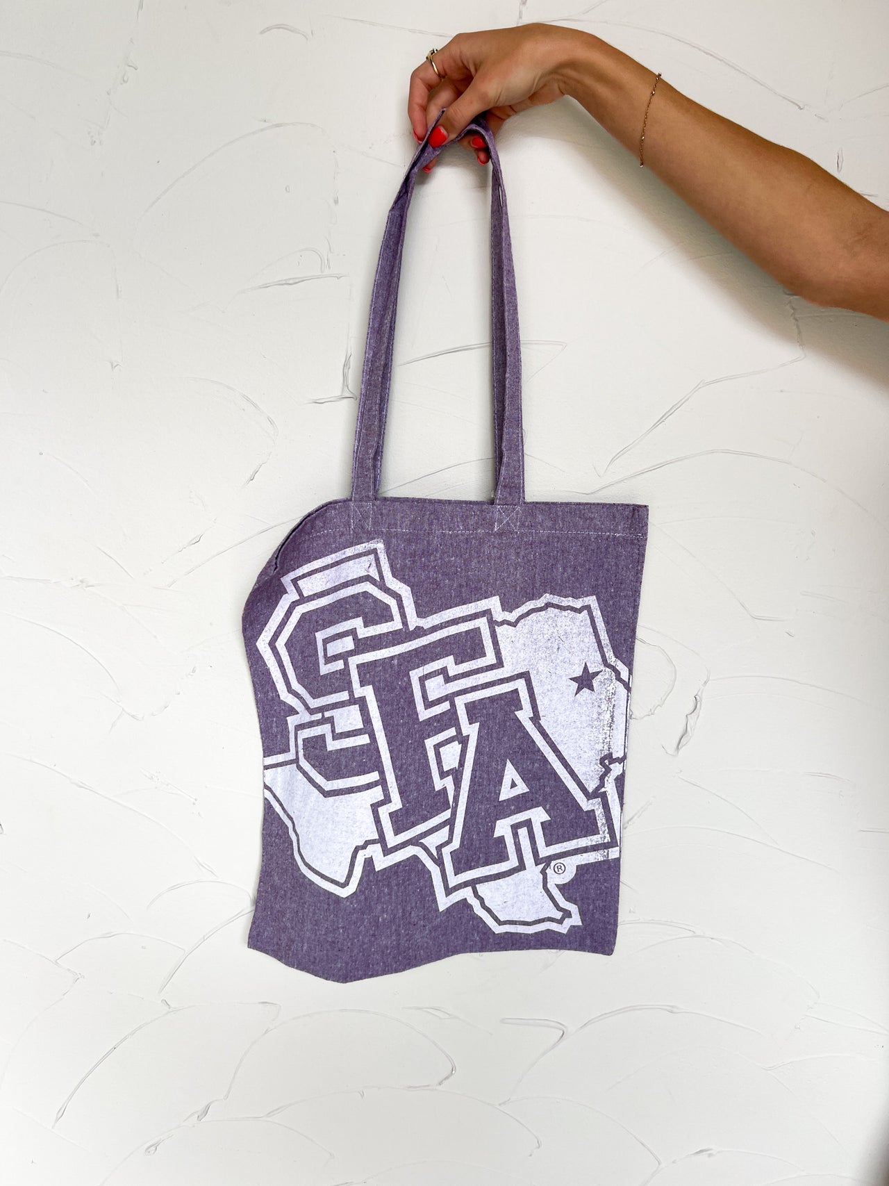 SFA Logo Purple Canvas Tote Bag