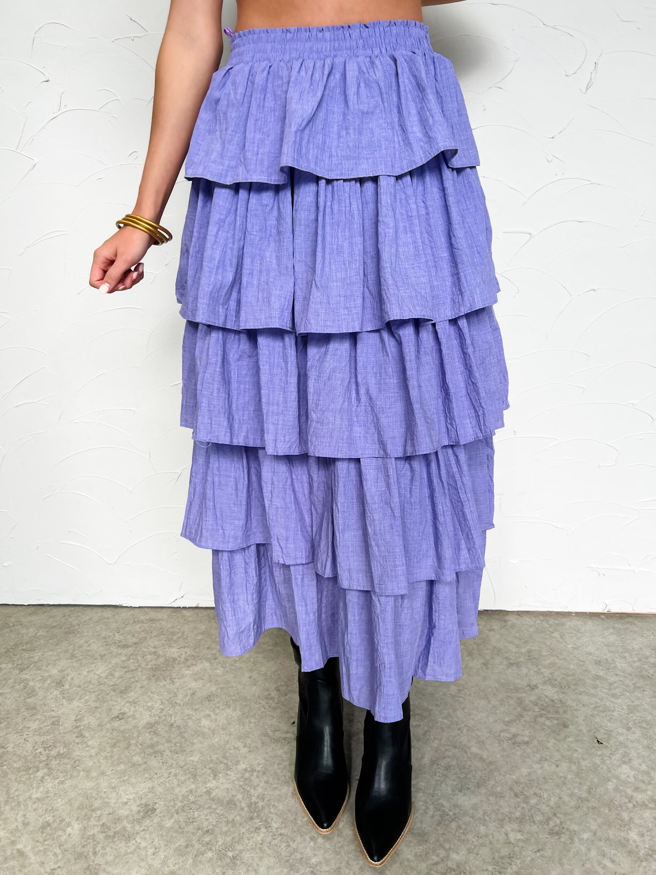 Stay Hopeful Purple Tiered Skirt