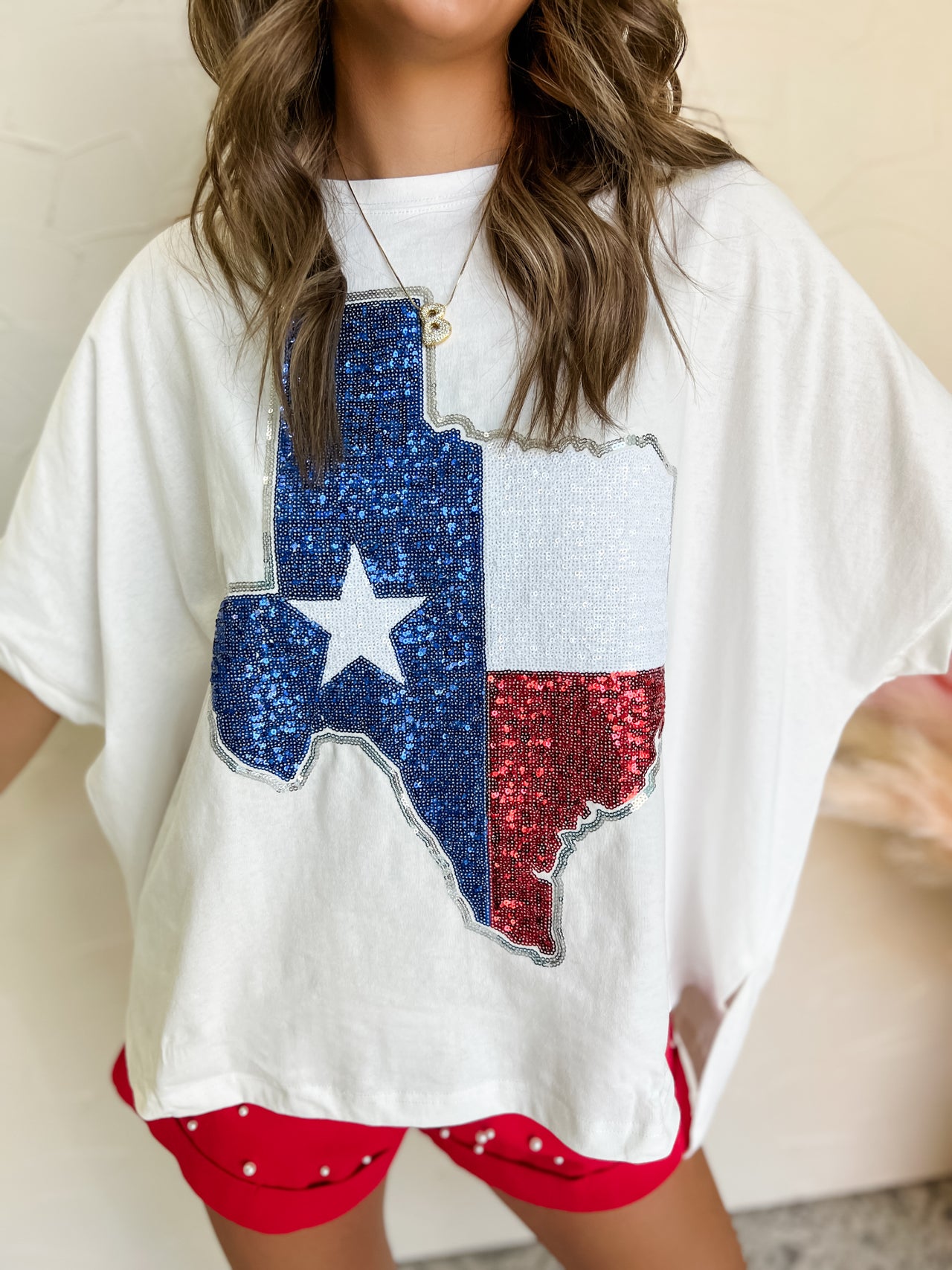 Proud Texan Gal TX Flag Sequin Graphic Tee