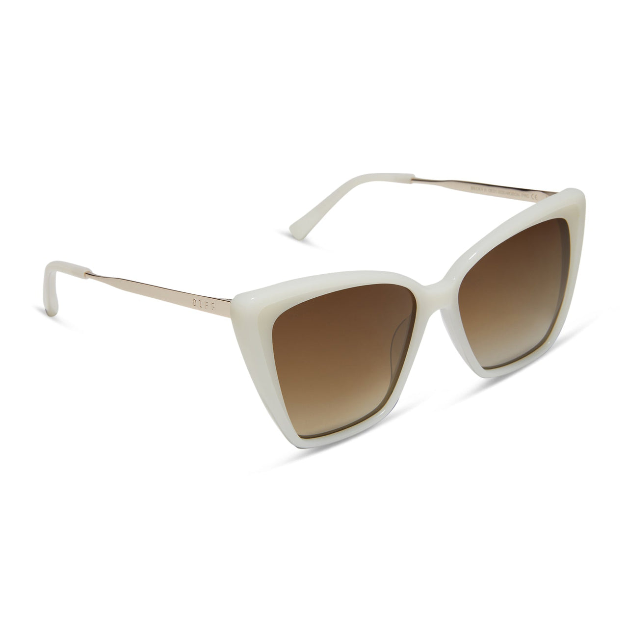 {DIFF} Becky ii - meringue + brown gradient sunglasses