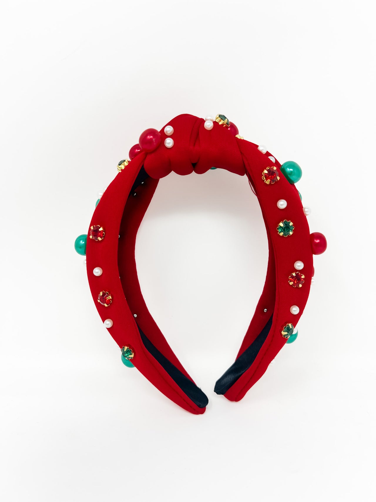 Christmas Jingle Bell Bead Headband- Red