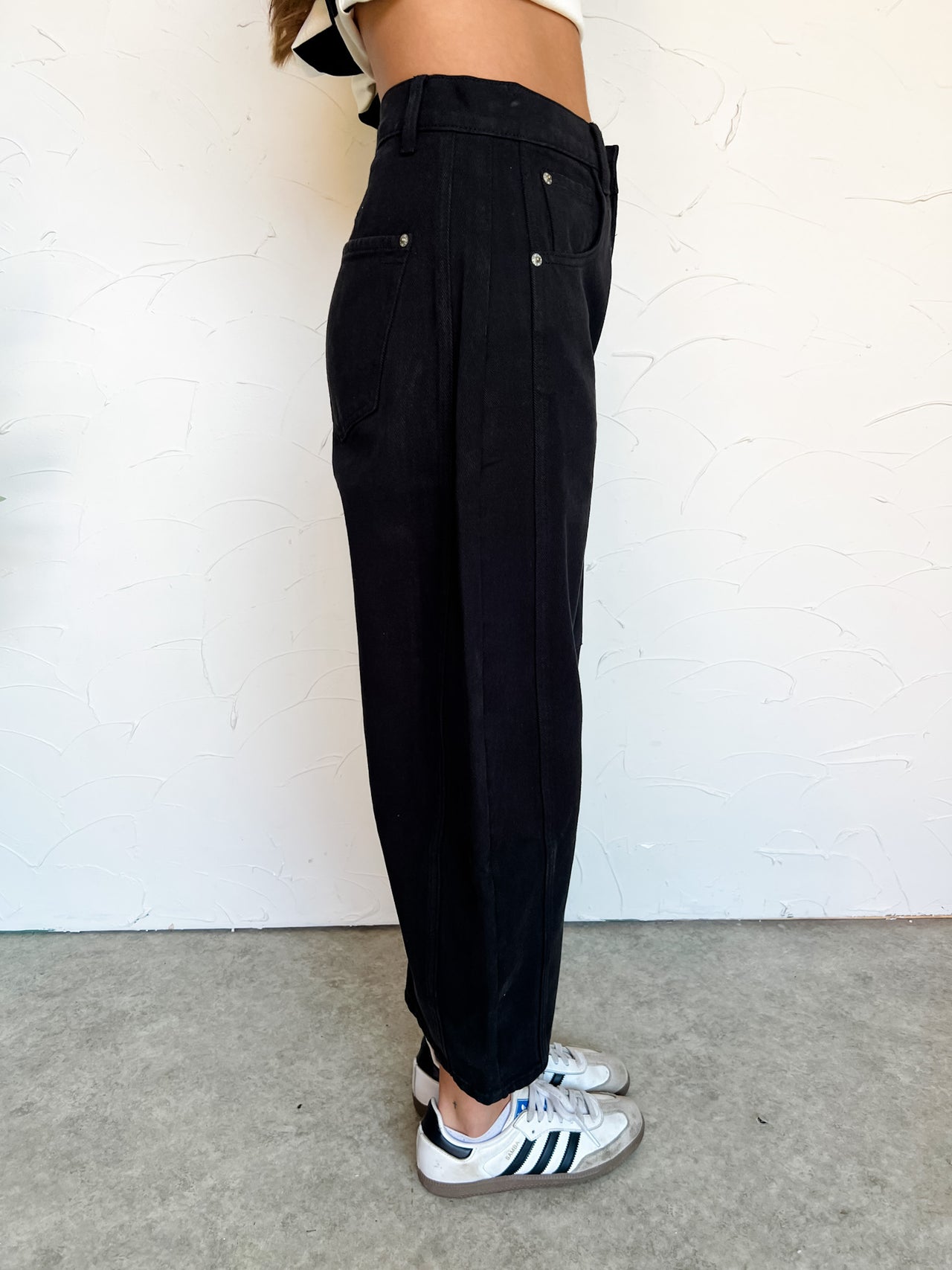 The One And Only Black Barrel Pants