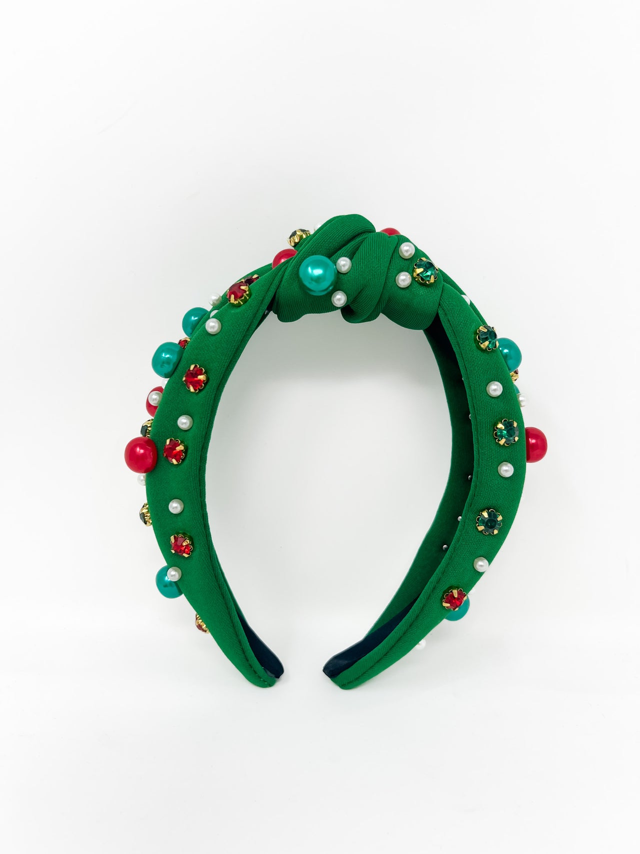 Christmas Jingle Bell Bead Headband- Green