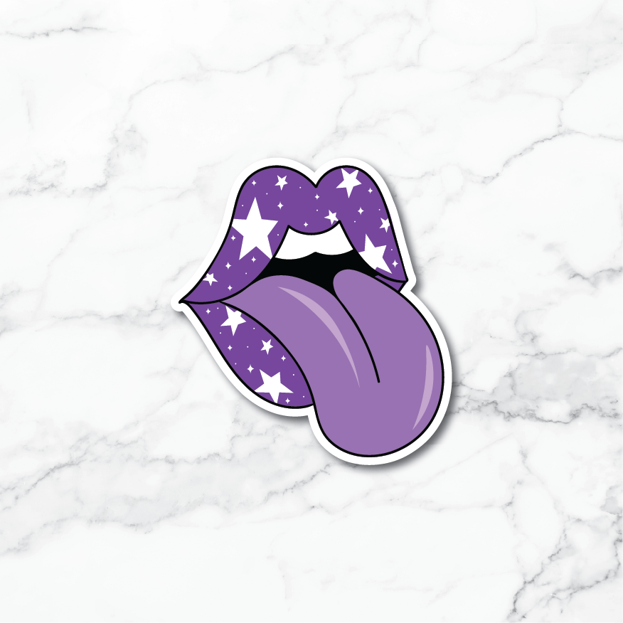 Purple Tongue Sticker