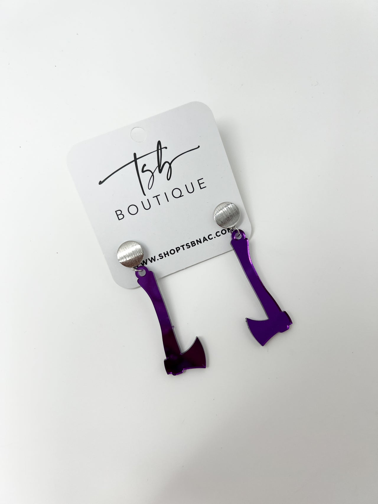 Purple Axe Handle Earrings