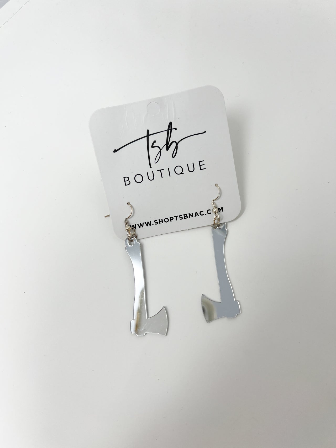Silver Axe Handle Earrings
