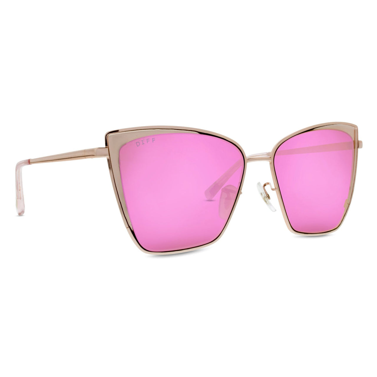 {DIFF} Becky- rose gold + pink mirror sunglasses