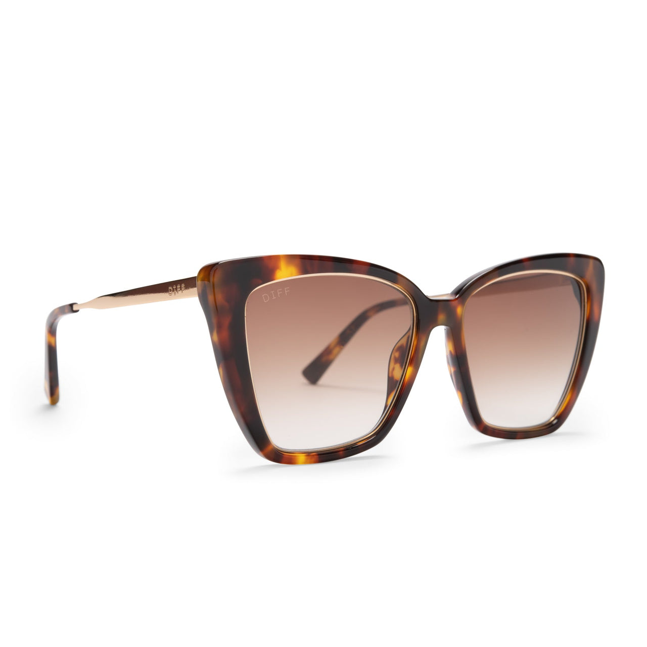 {DIFF} Becky iv - amber tortoise + brown gradient sunglasses