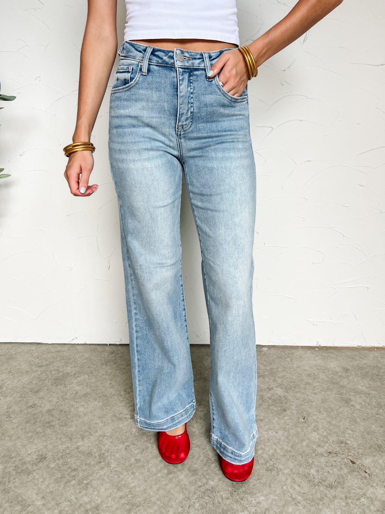 Feeling My Groove High Rise Wide Leg Jeans