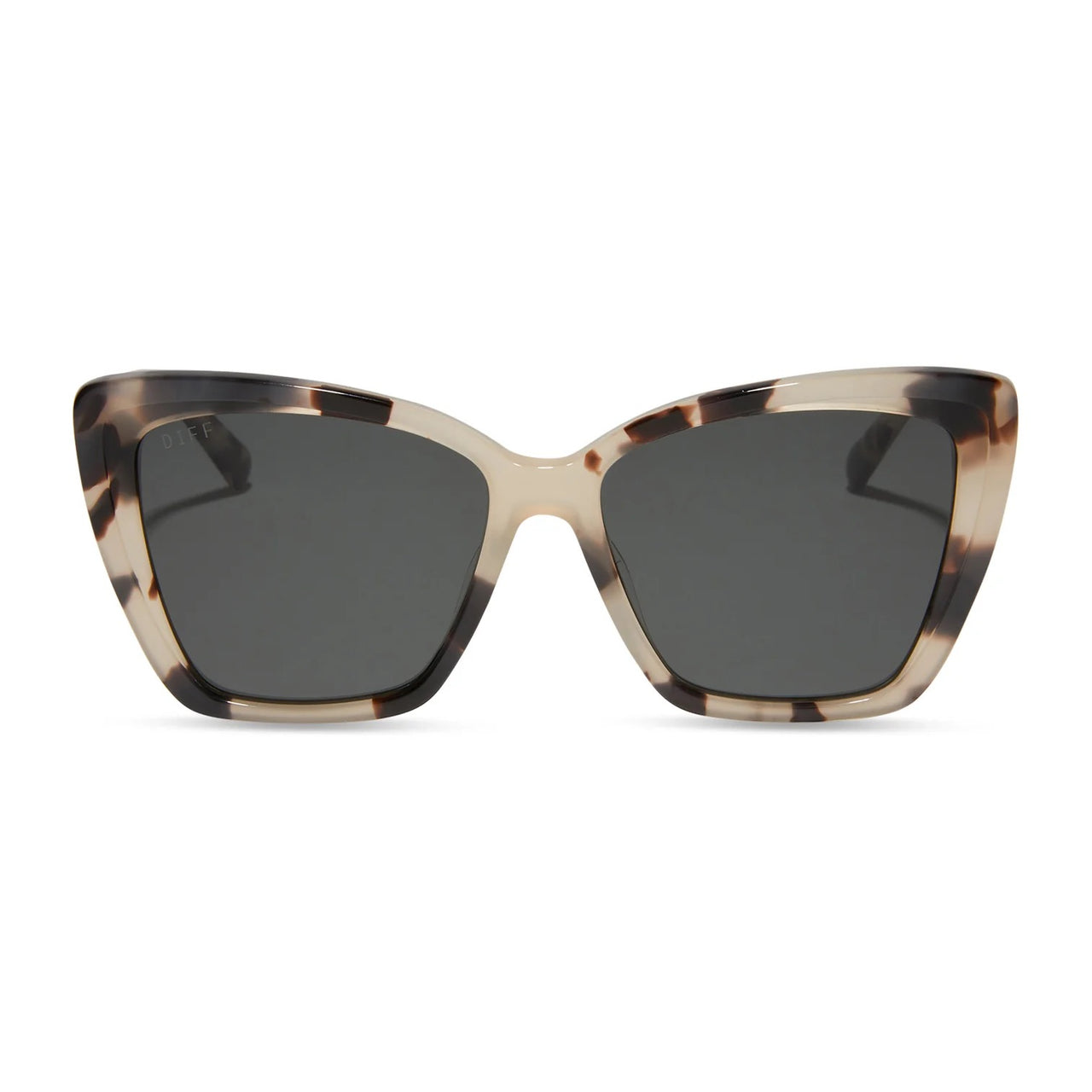 {DIFF} Becky ii - cream tortoise + grey lens polarized sunglasses