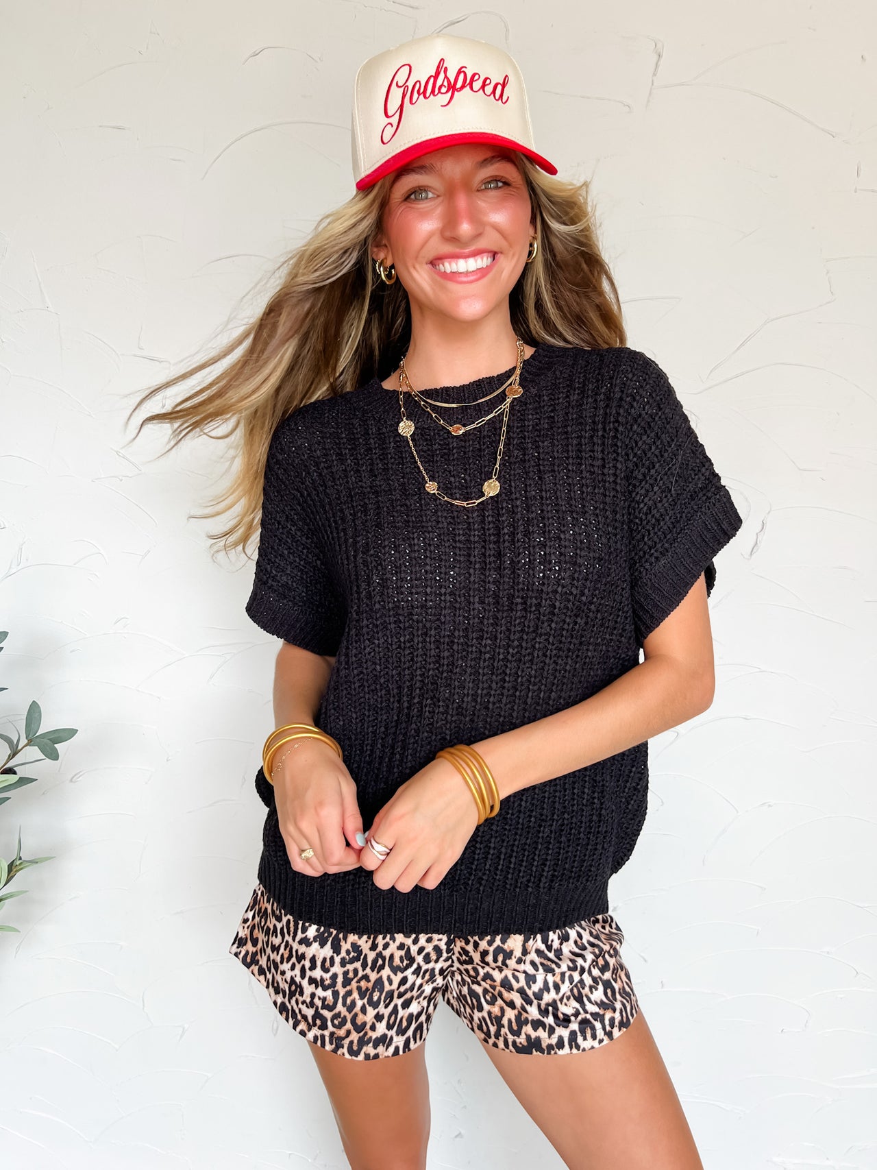 Chase The Dream Oversized Knit Sweater- Black