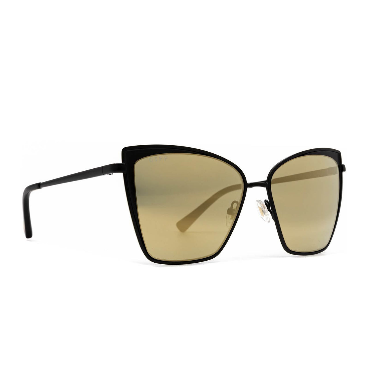 {DIFF} Becky- matte black + gold mirror sunglasses