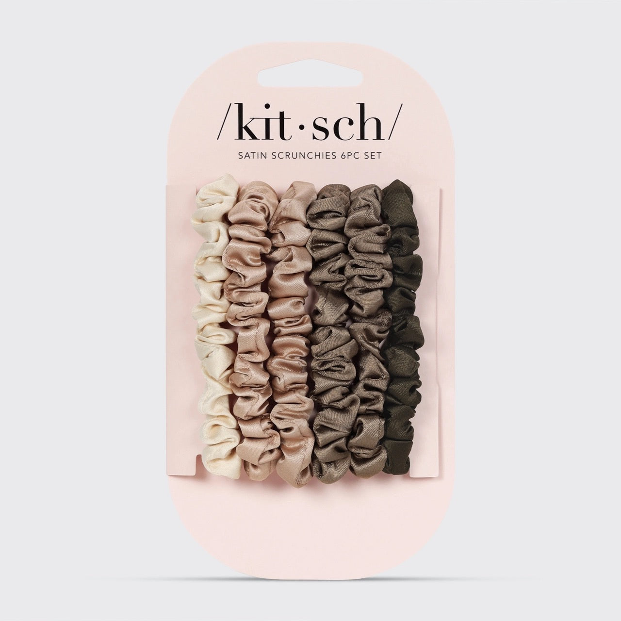 Ultra Petite Satin Scrunchies 6pc- Eucalyptus