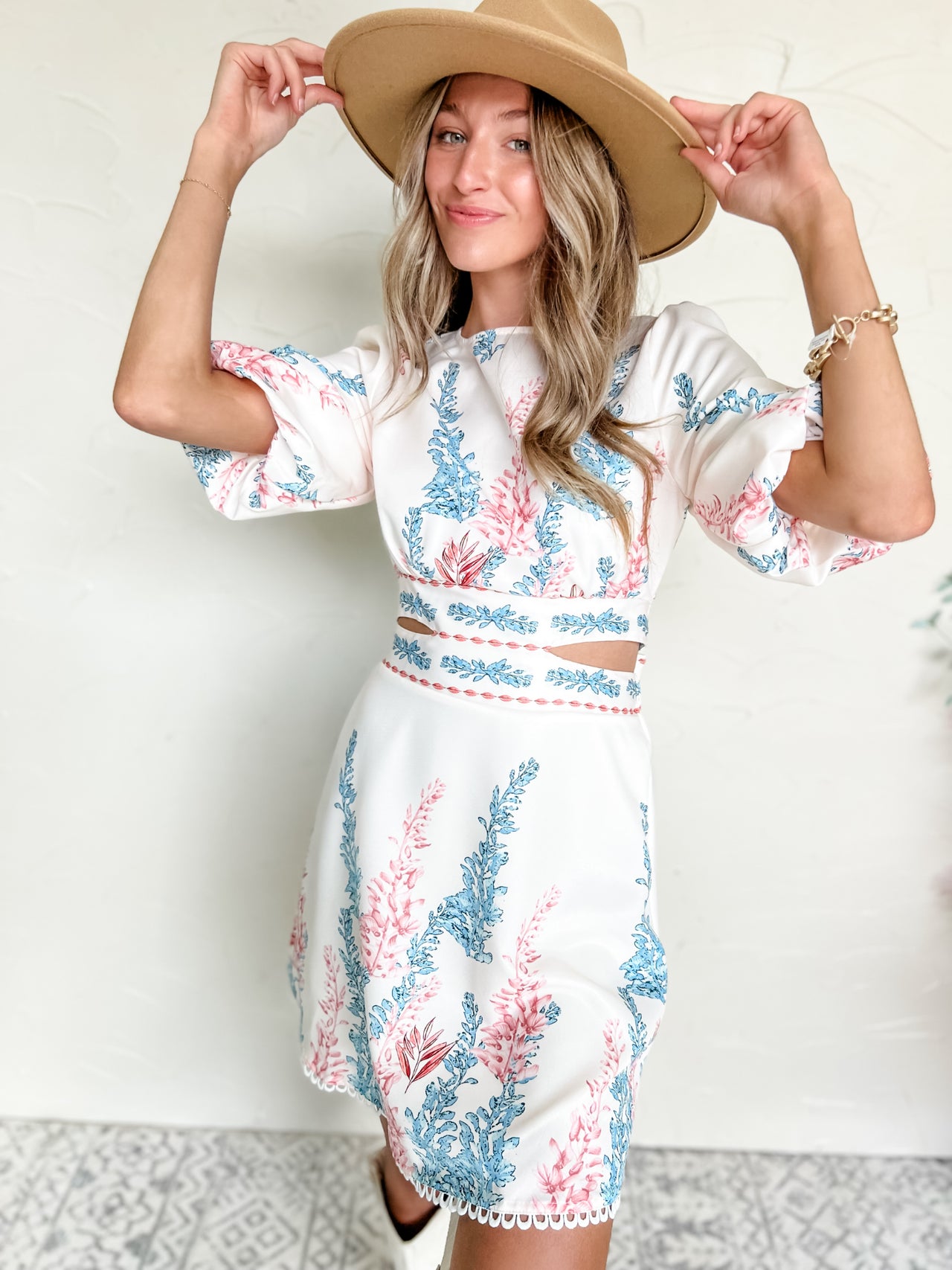 Story Of My Life Floral Bubble Sleeve Dress
