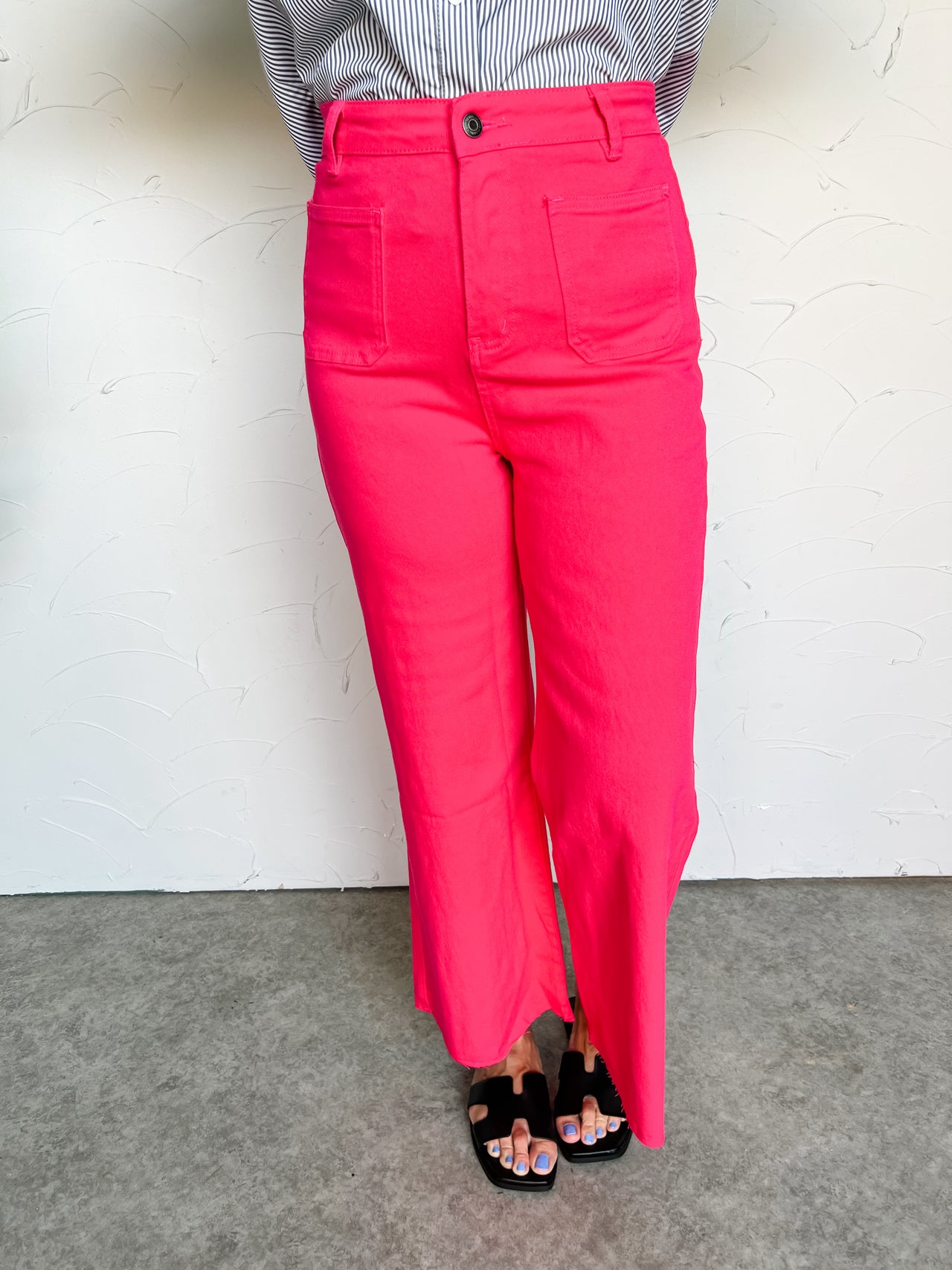 Never Give Up Wide Leg Hot Pink Pants