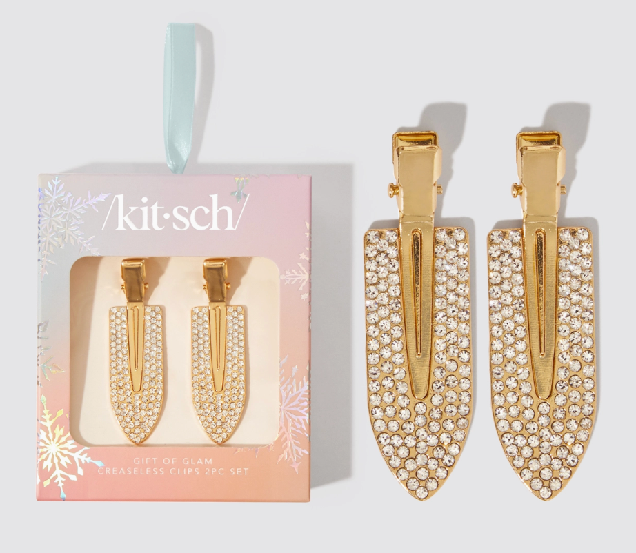 Holiday Gift of Glam Creaseless Clips 2pc Set - Rhinestone