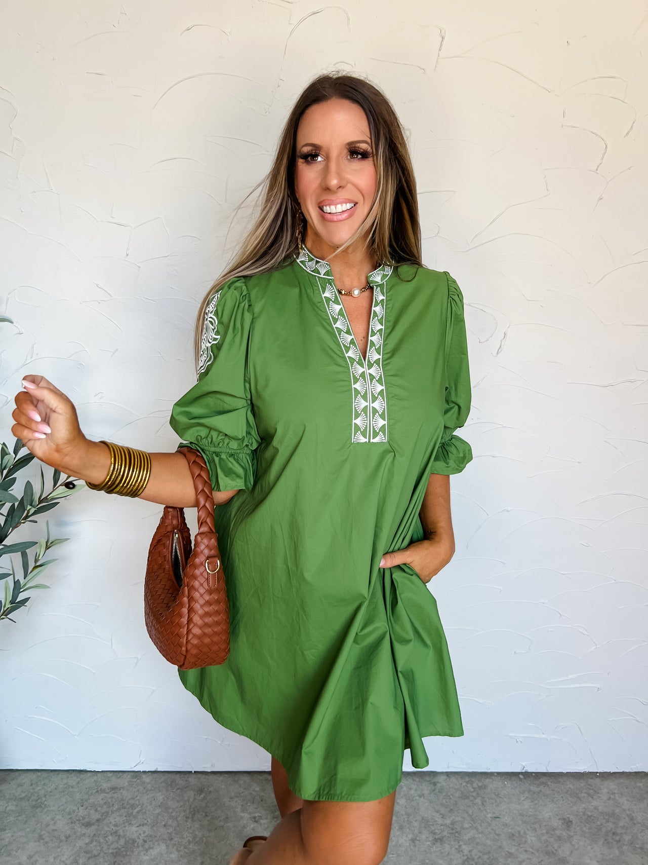 Unforgettable Look Embroidered Sleeve Dress