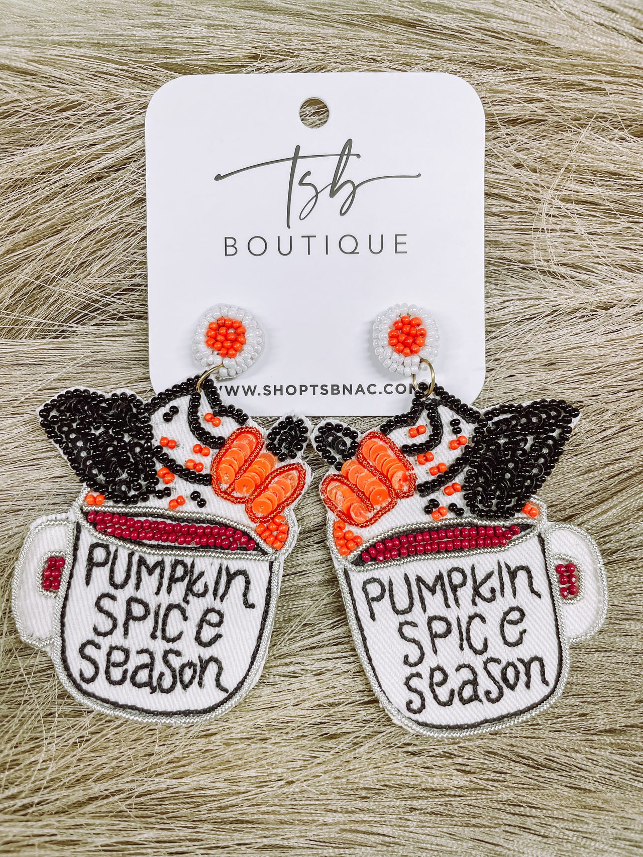 Pumpkin Spice Season Beaded Earrings