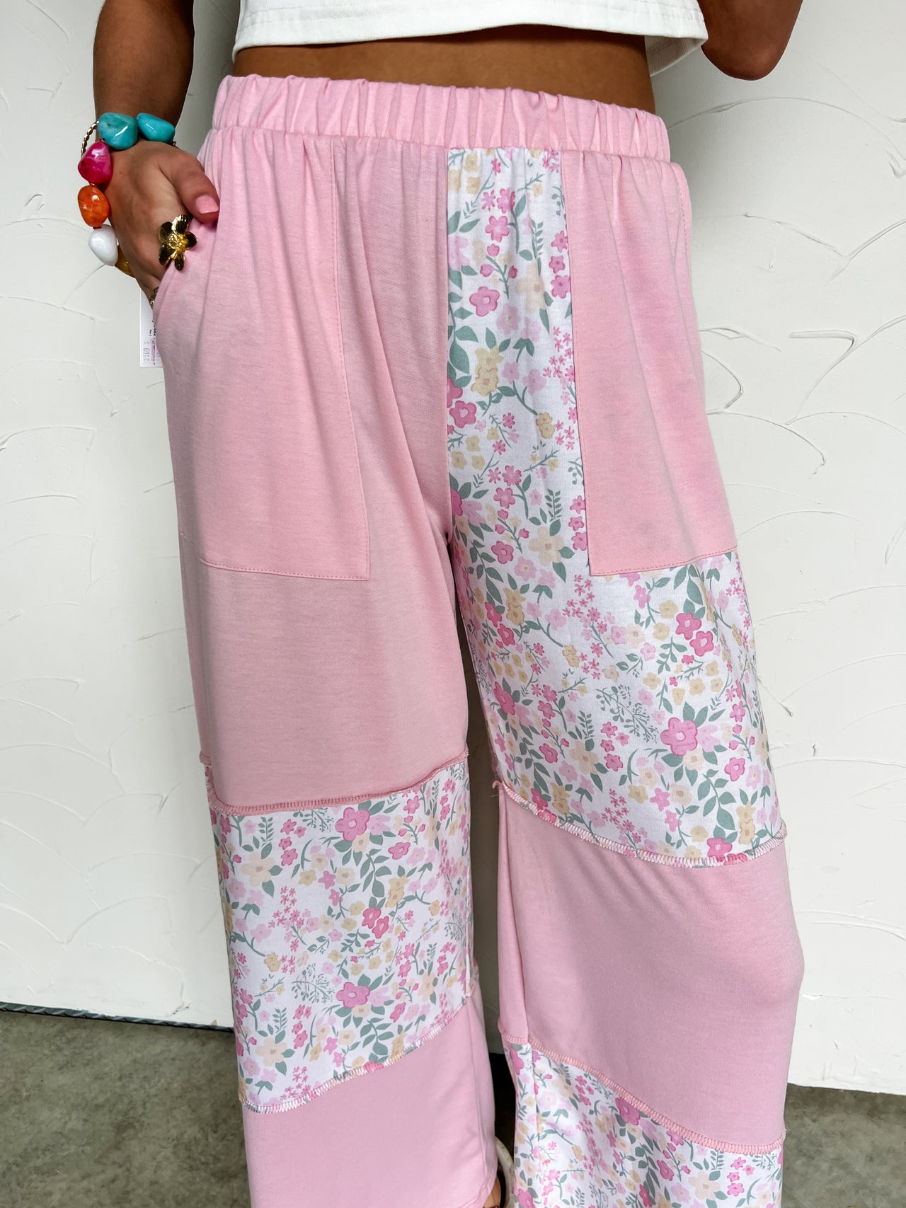 Spending Time With You Floral Color Block Pants