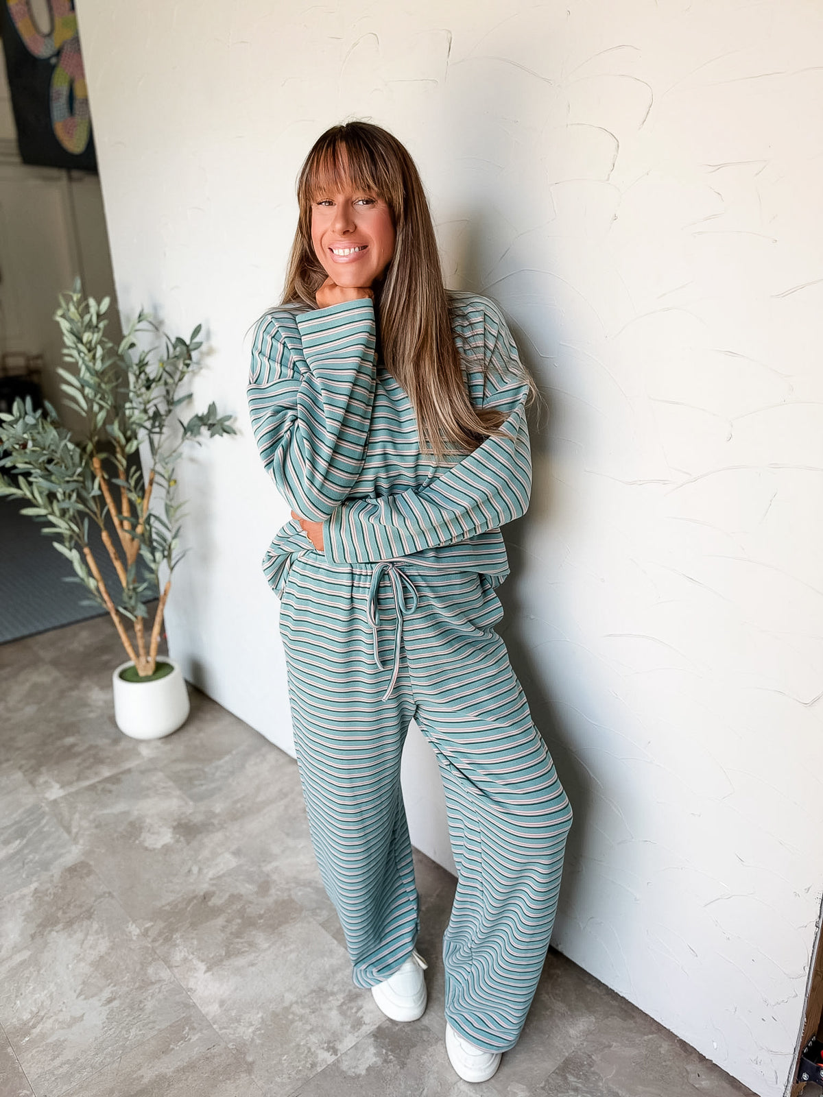 In My Element Brushed Stripe Pants Set