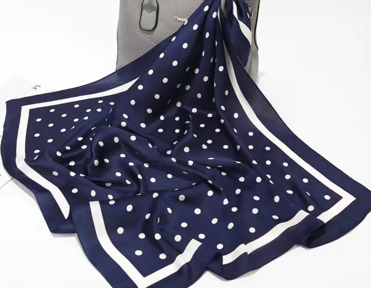 Jocelyn Blue Polka Dot Scarf