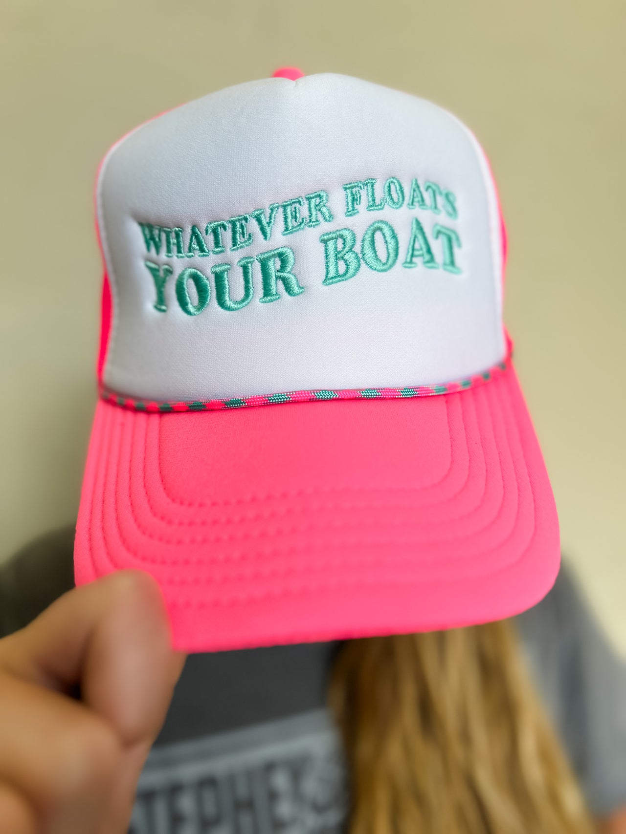 Whatever Floats Your Boat Foam Hat- Neon Pink