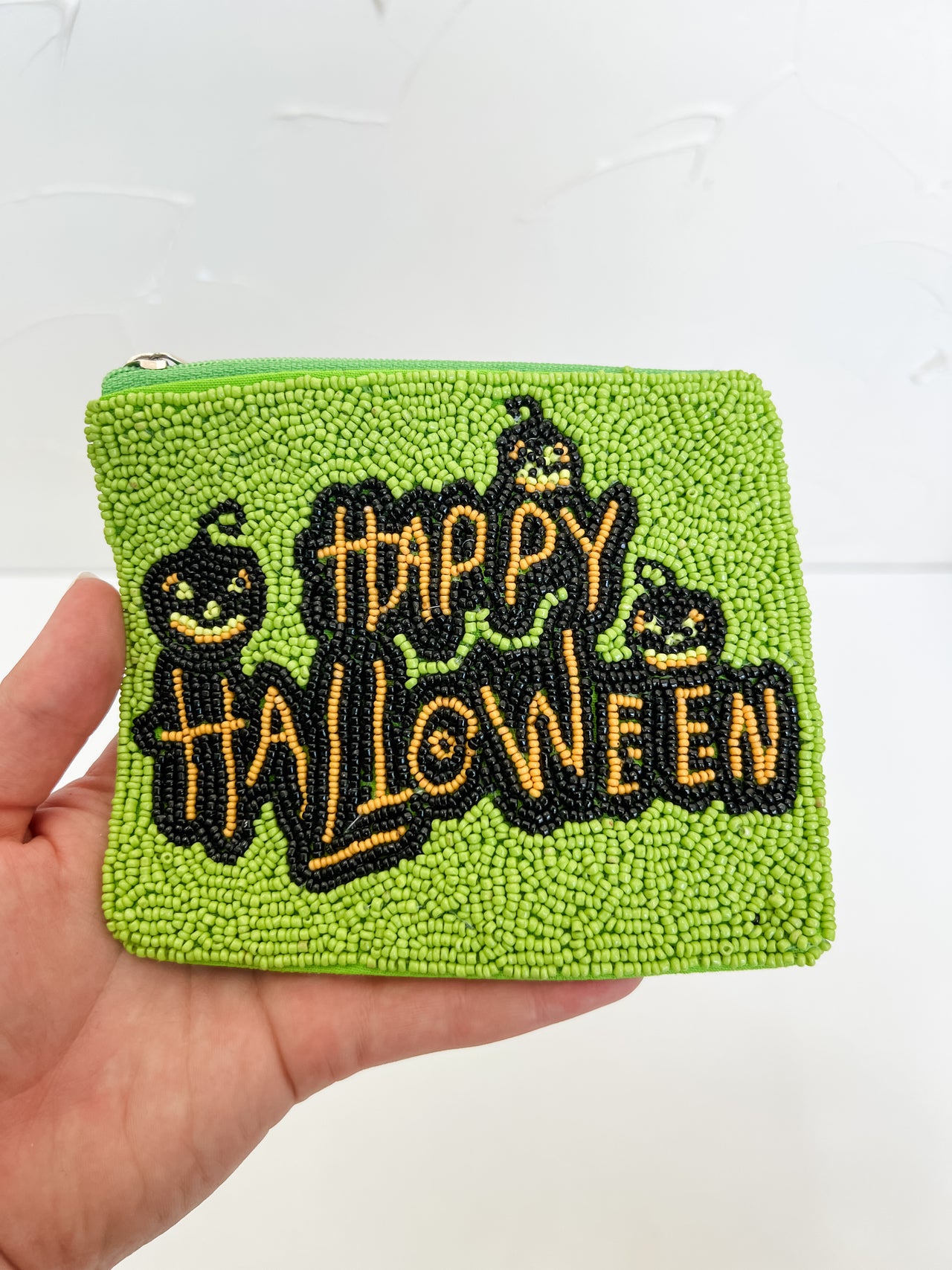 Happy Halloween Beaded Pouch