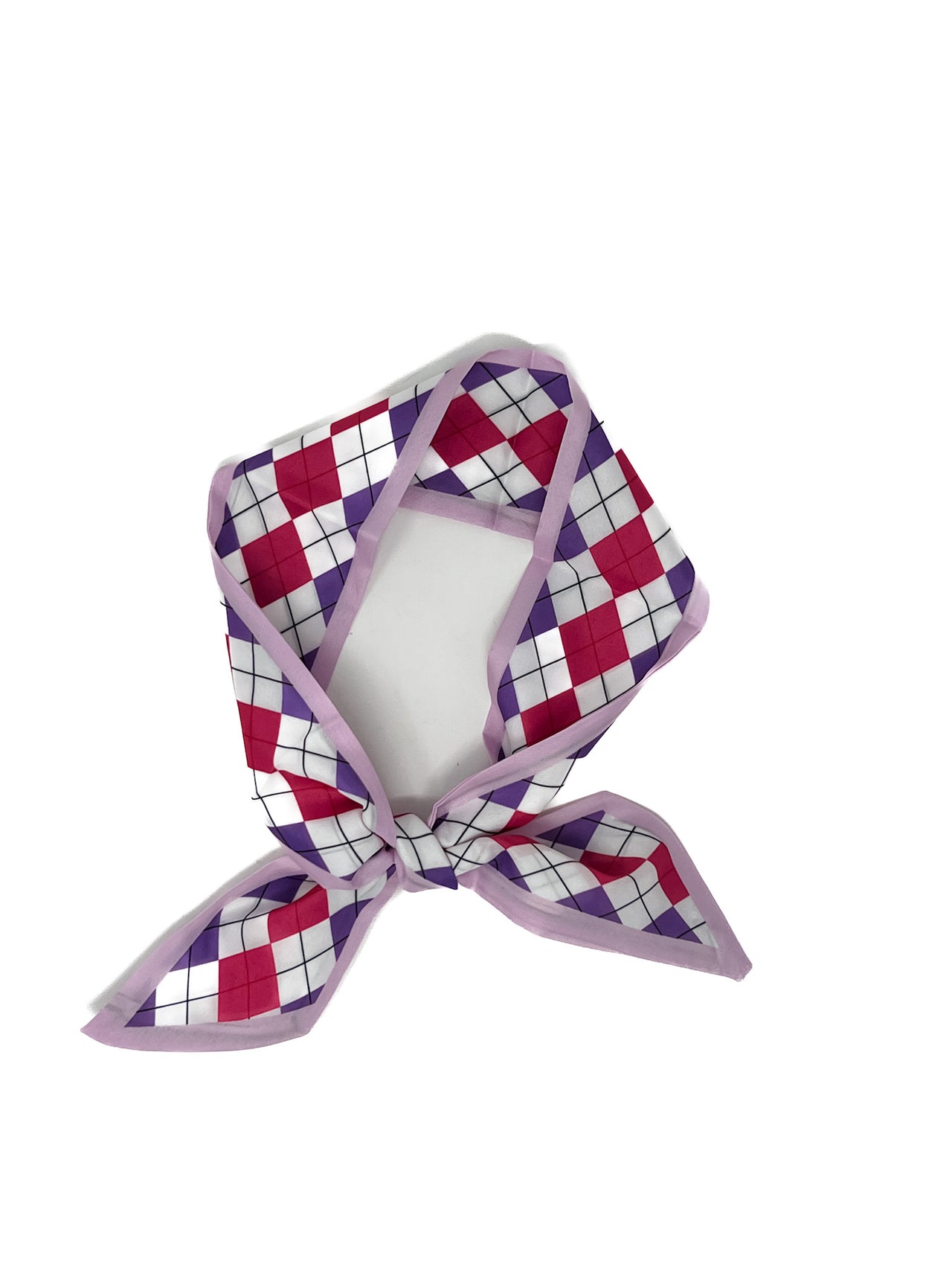 Mia Pink/Purple Argyle Scarf