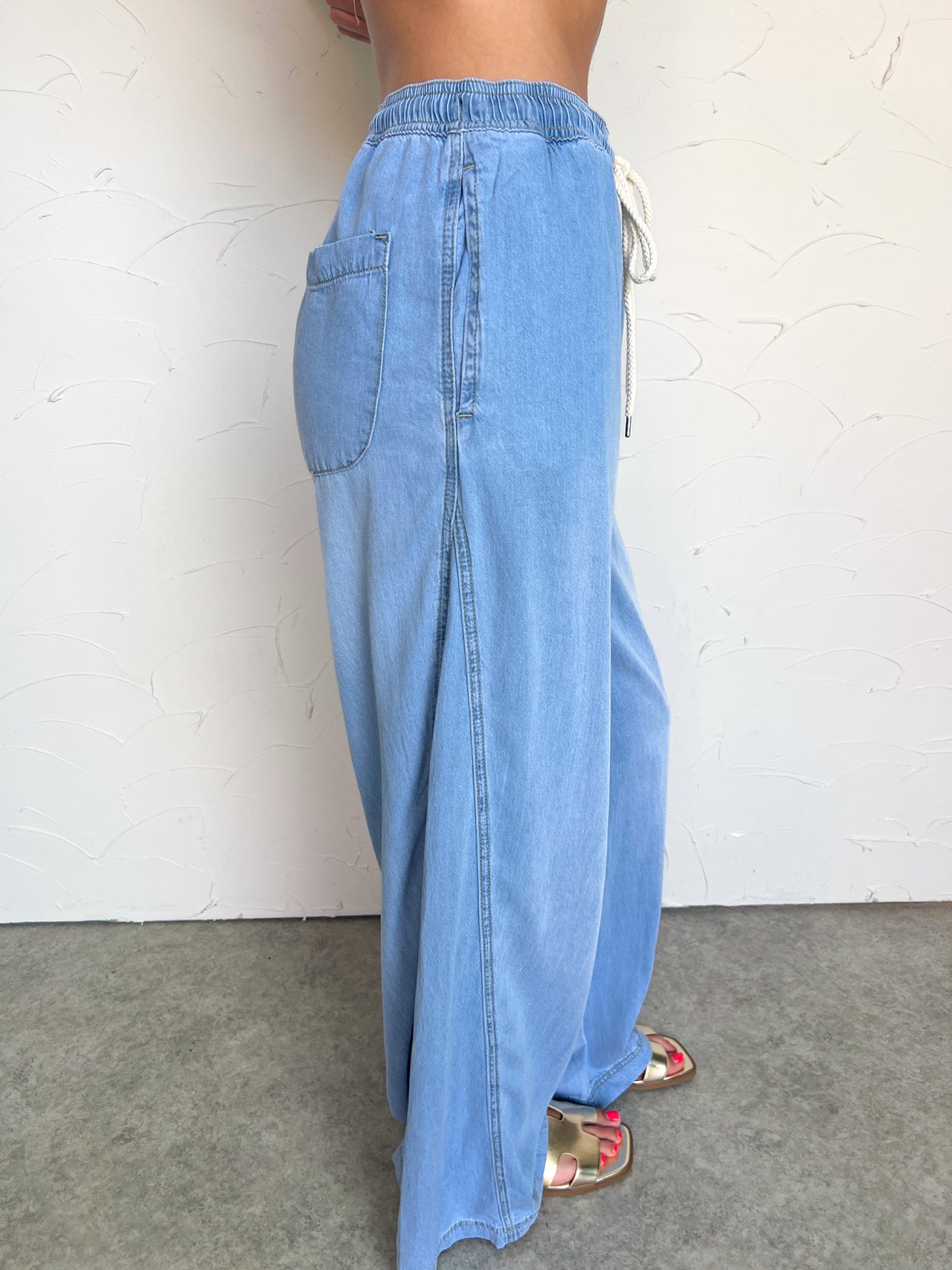 Draw The Line Mineral Washed Wide Leg Pants