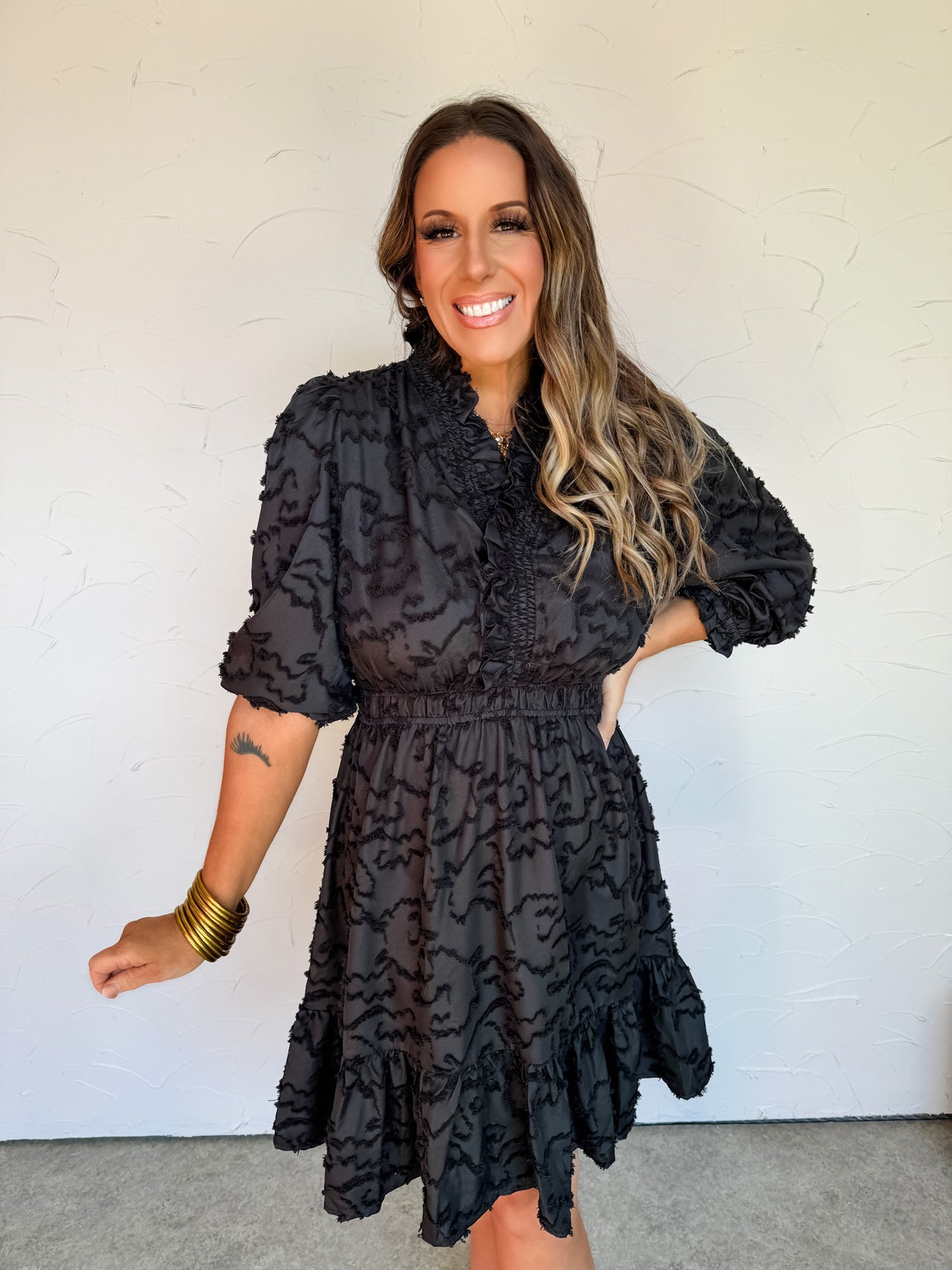 The Simple Truth Abstract Textured Mini Dress