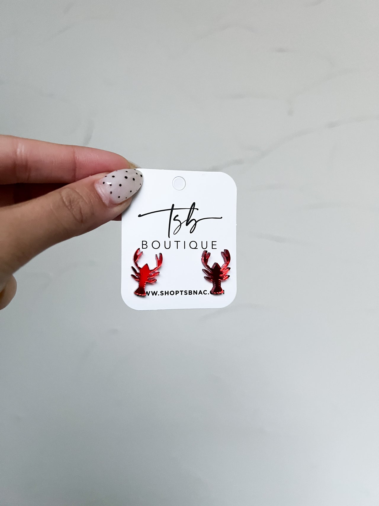 Red Mirror Crawfish Studs