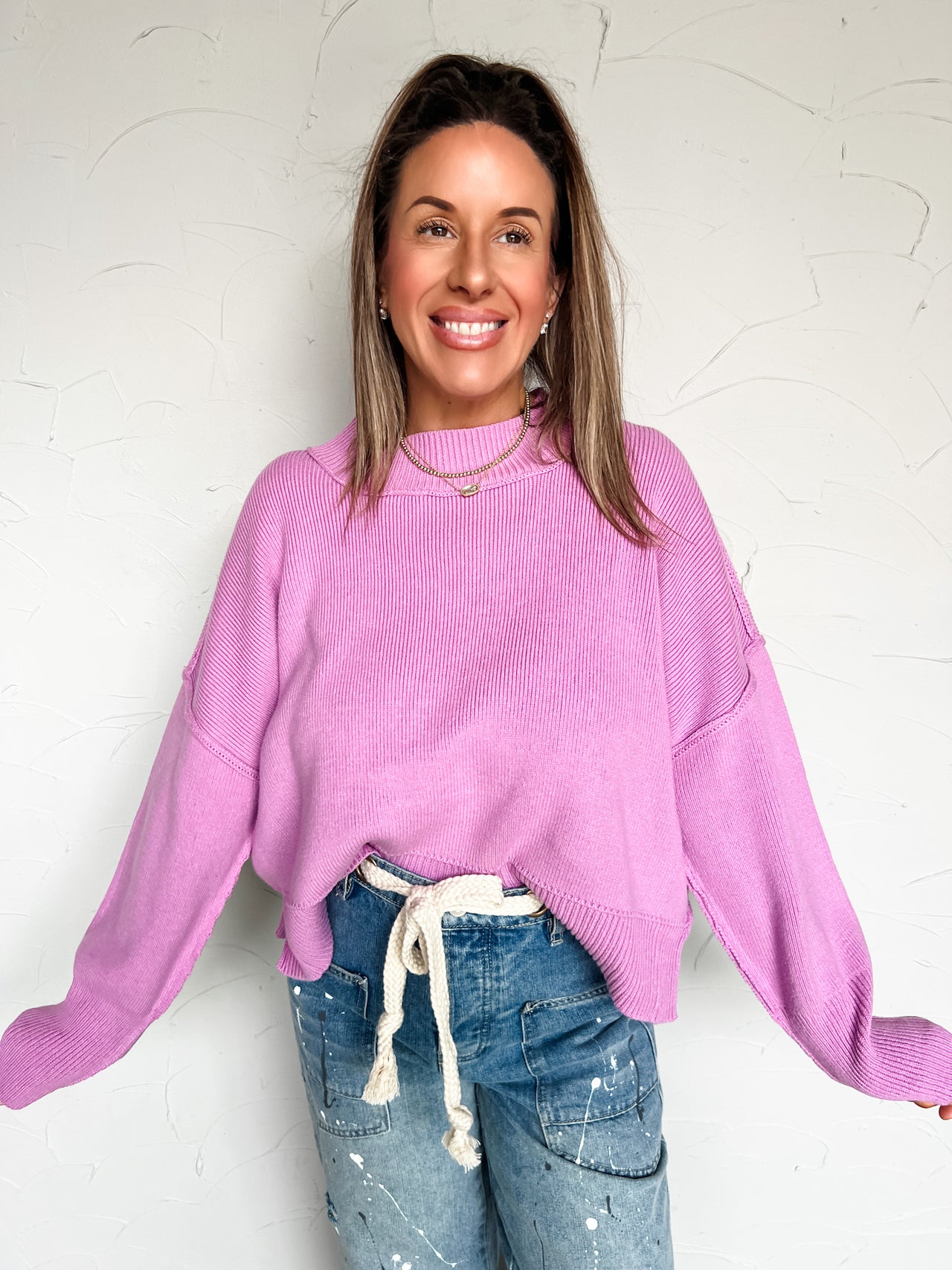 Rein It In Wide Fit Sweater- Mauve