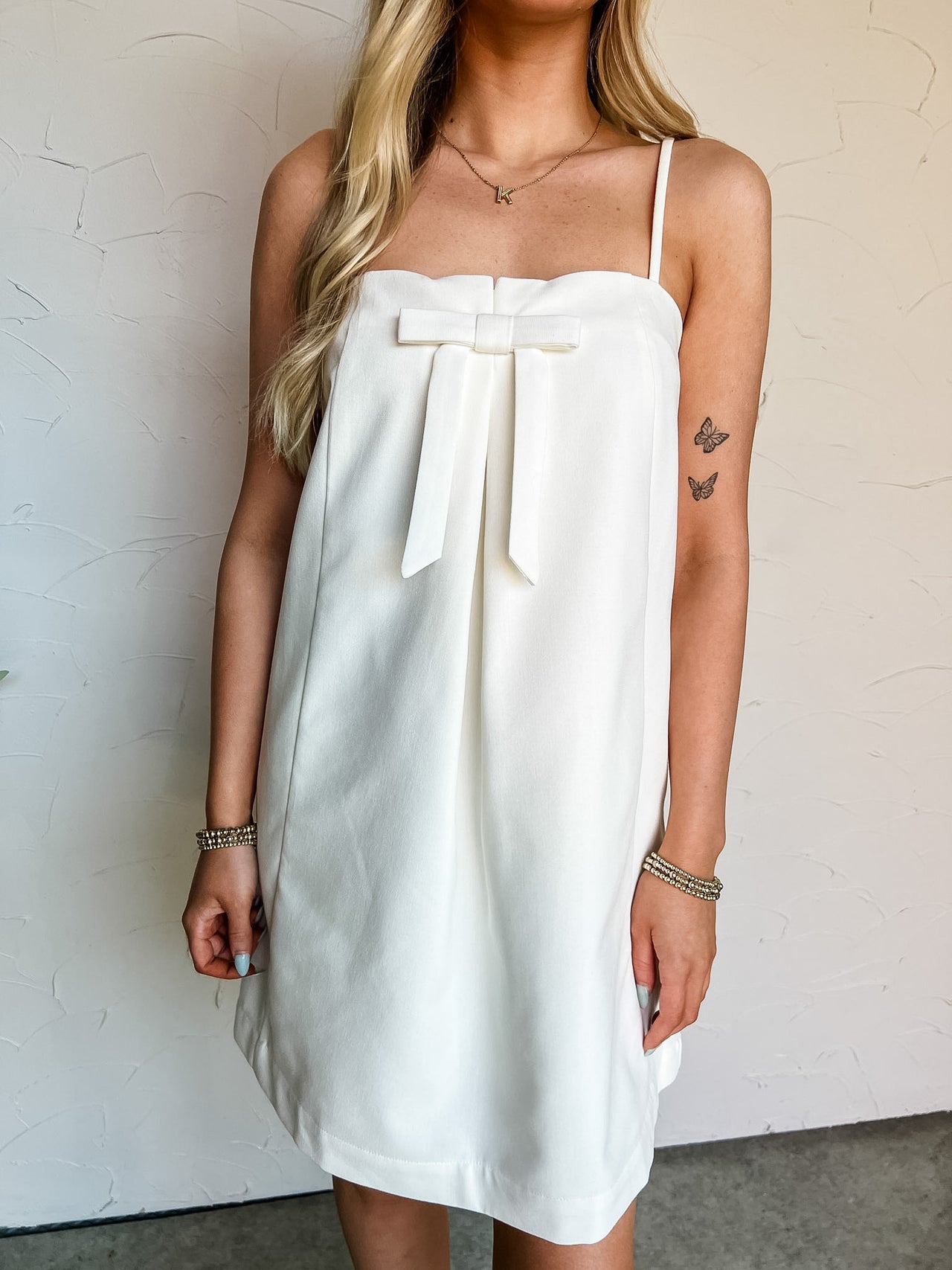 Out To Brunch White Front Bow Dress