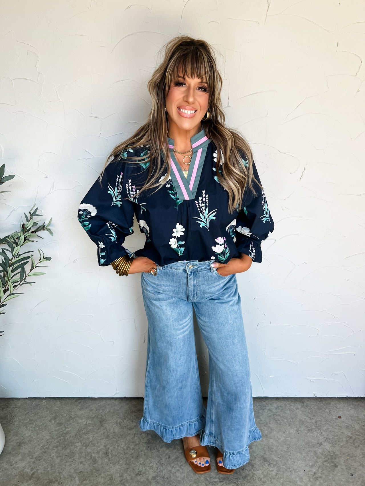 Down To The Details V Neck Top