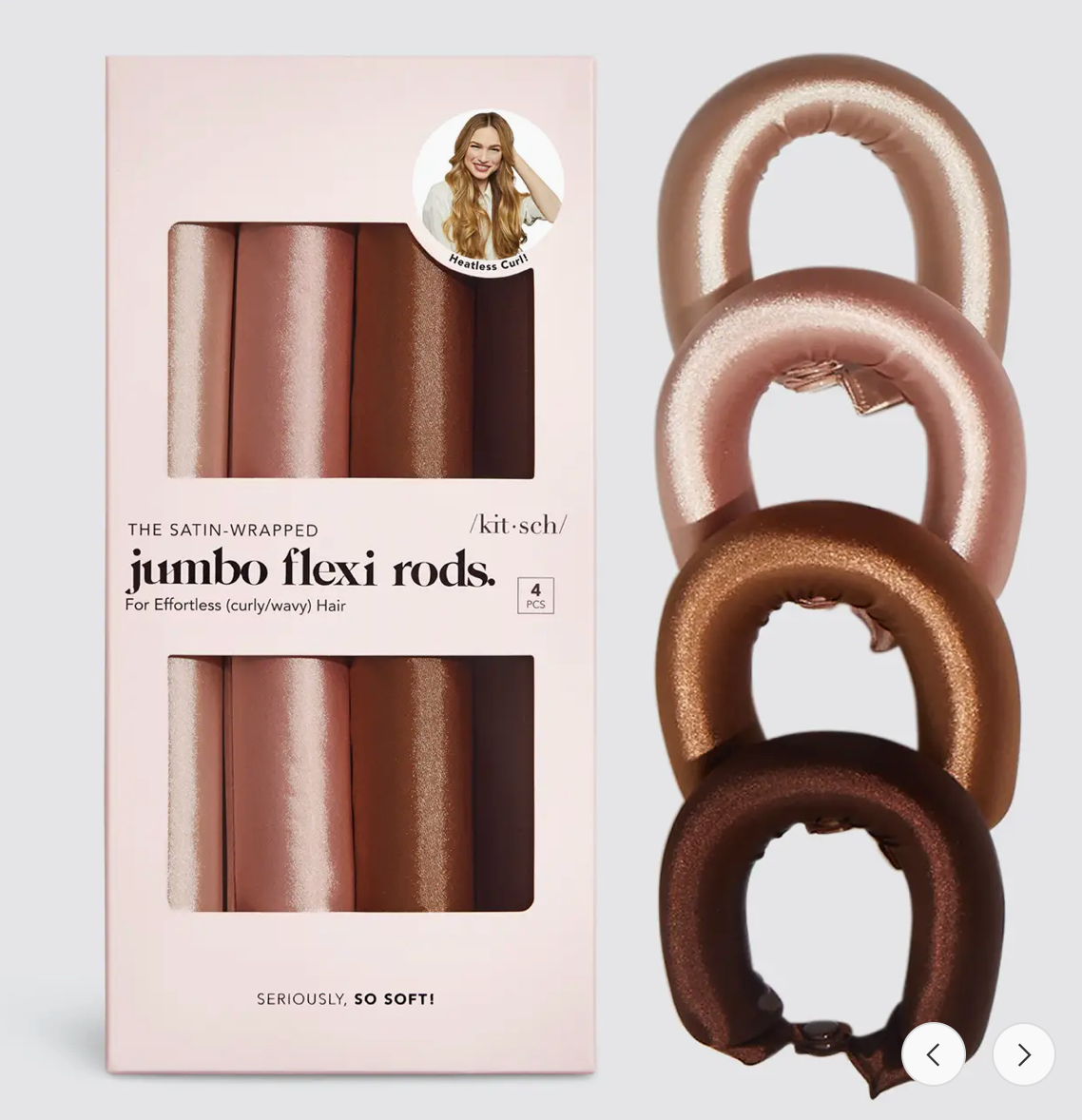 Satin Jumbo Flexi Rods 4Pc's- Rosewood