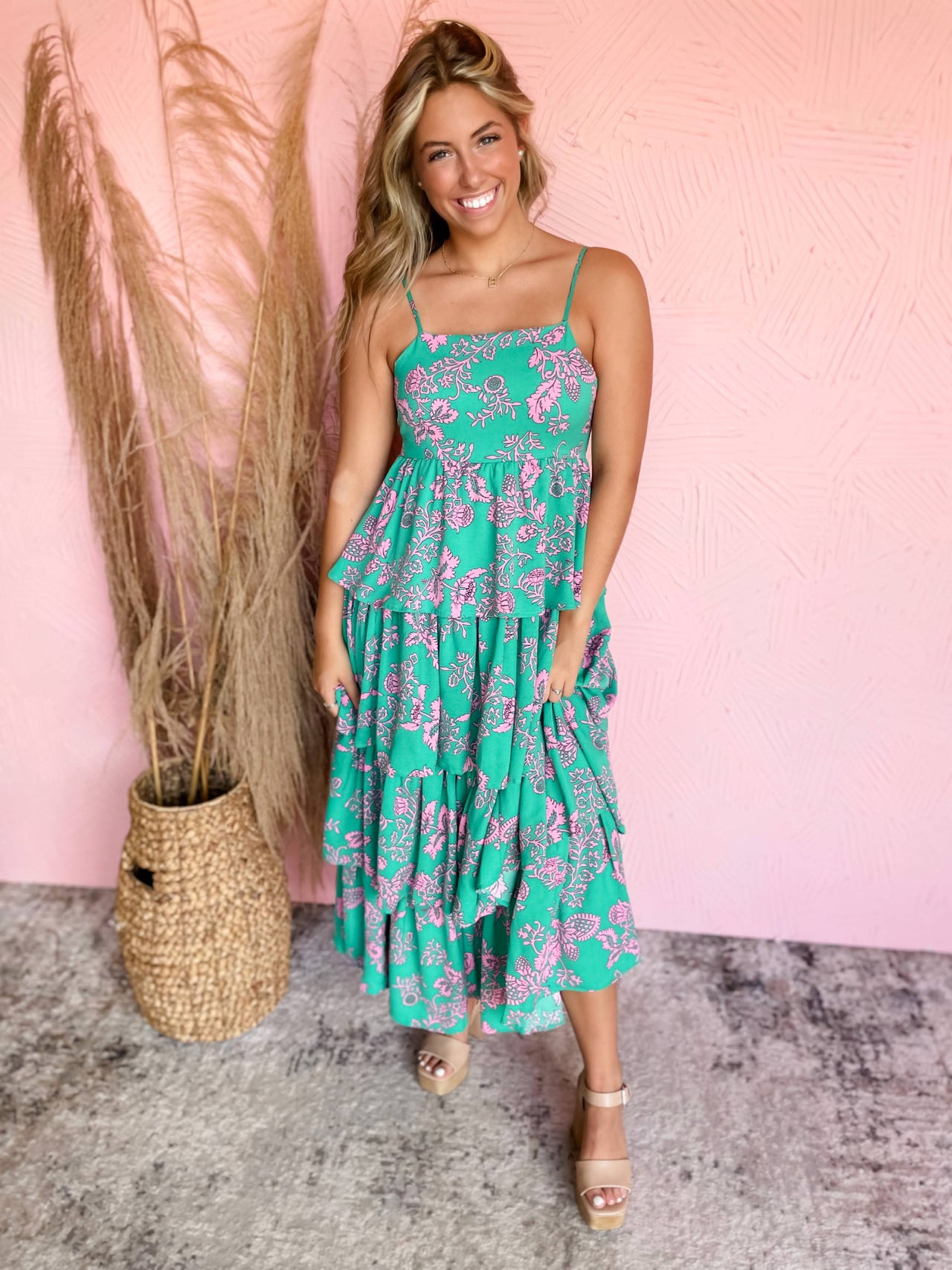 My Heartache Paisley Tiered Midi Dress