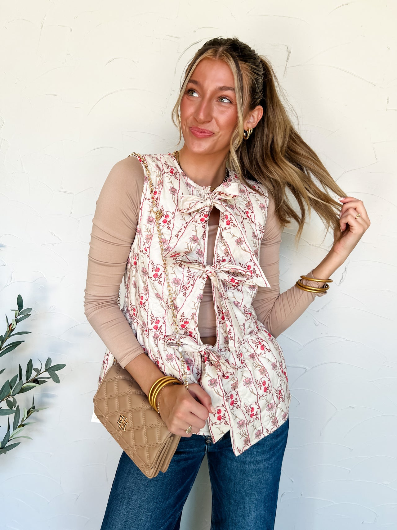 Keeping It Cute Floral Quilted Vest