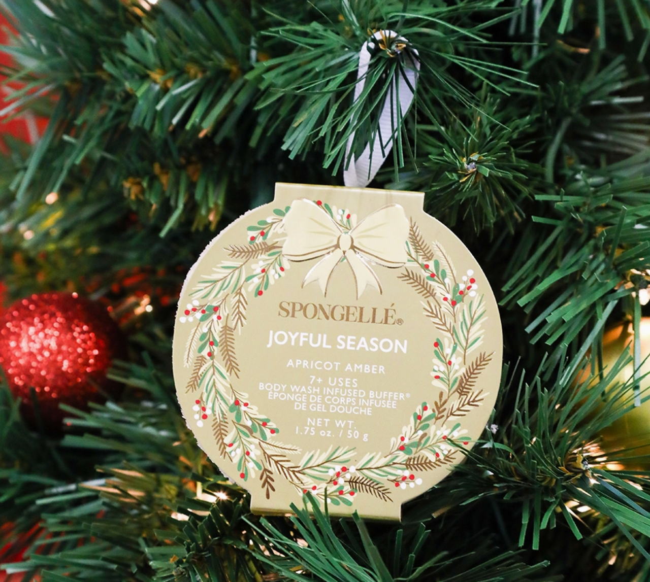 Joyful Season - Apricot Amber Holiday Wreath Body Buffer